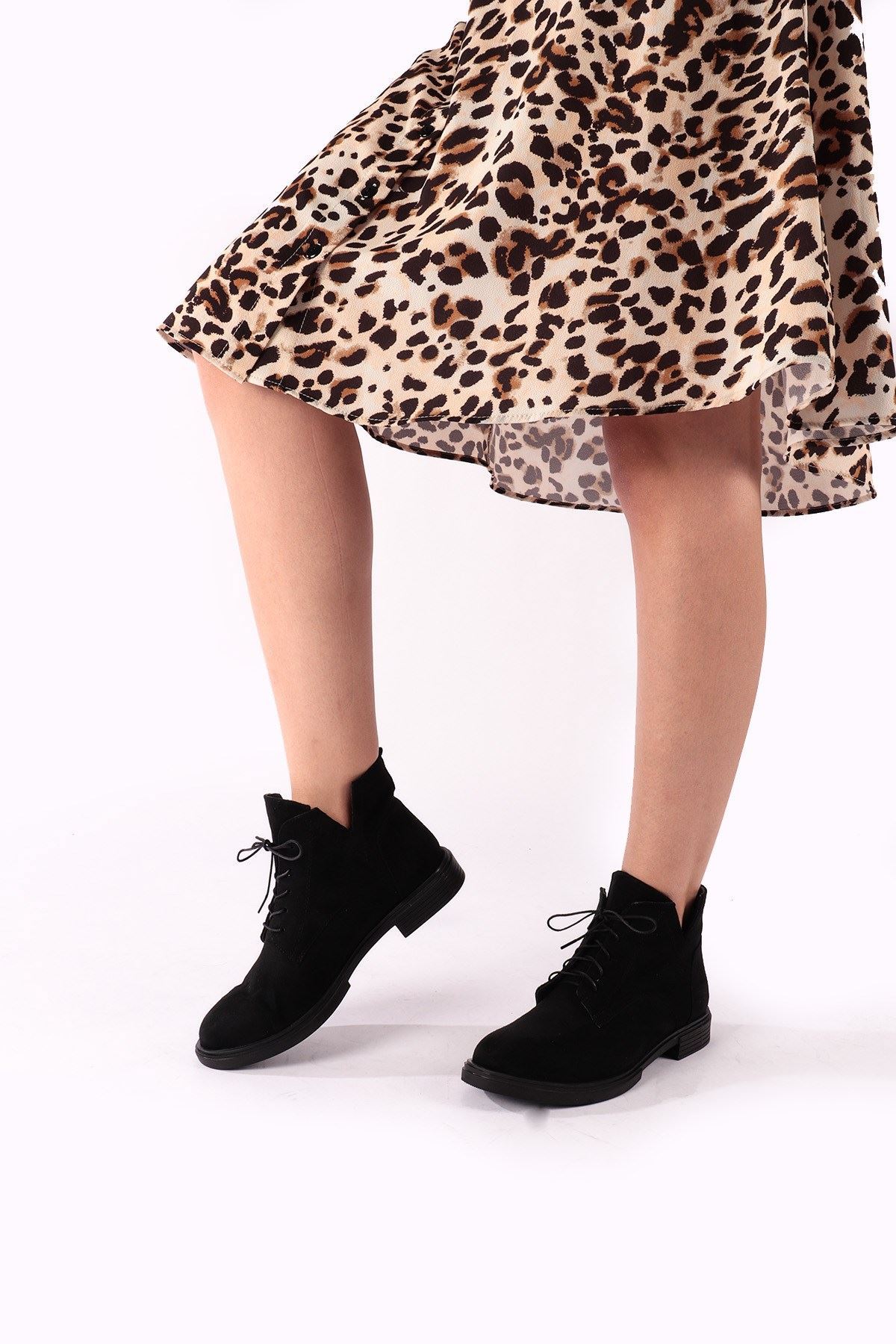 Vona Siyah Süet Kadın Bootie