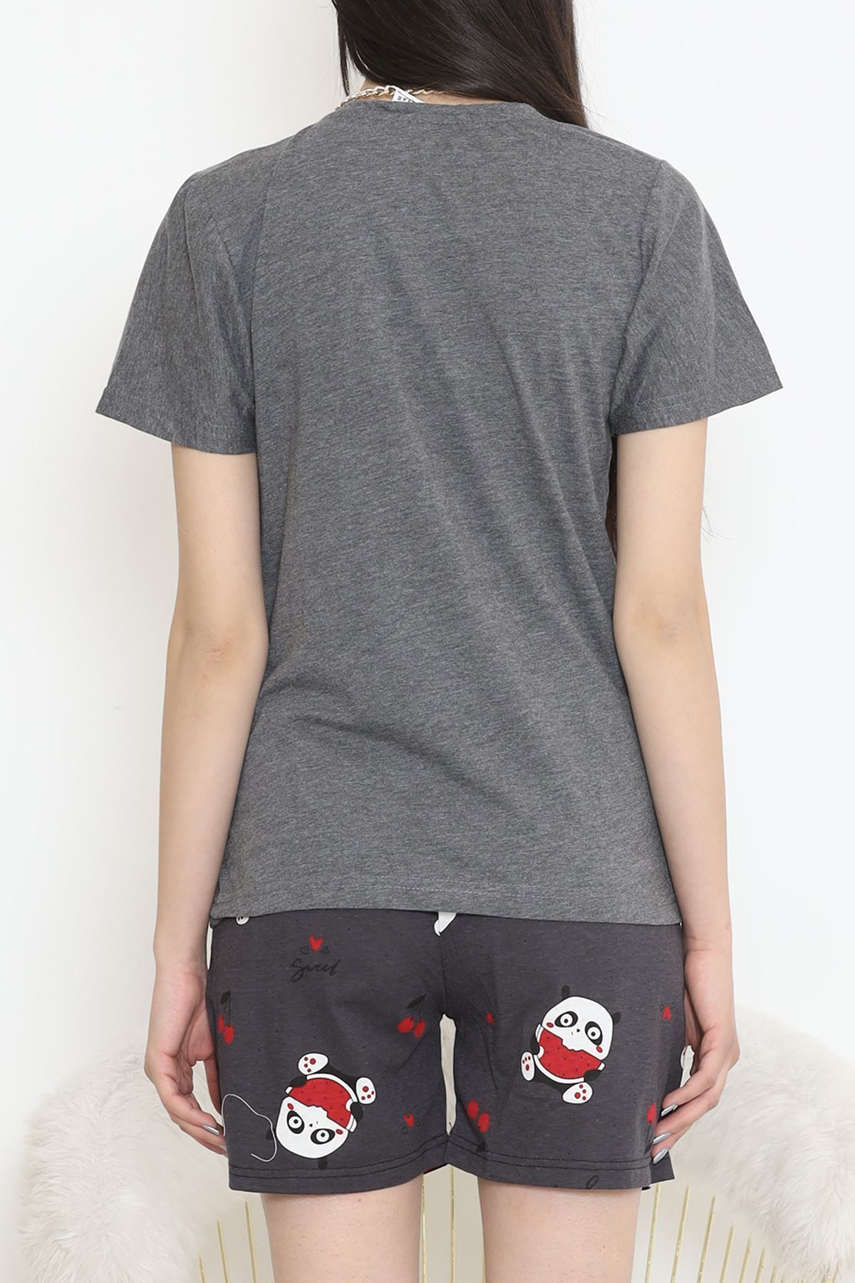 Desenli Şortlu Takım Fümebeyaz - 15280.1773.