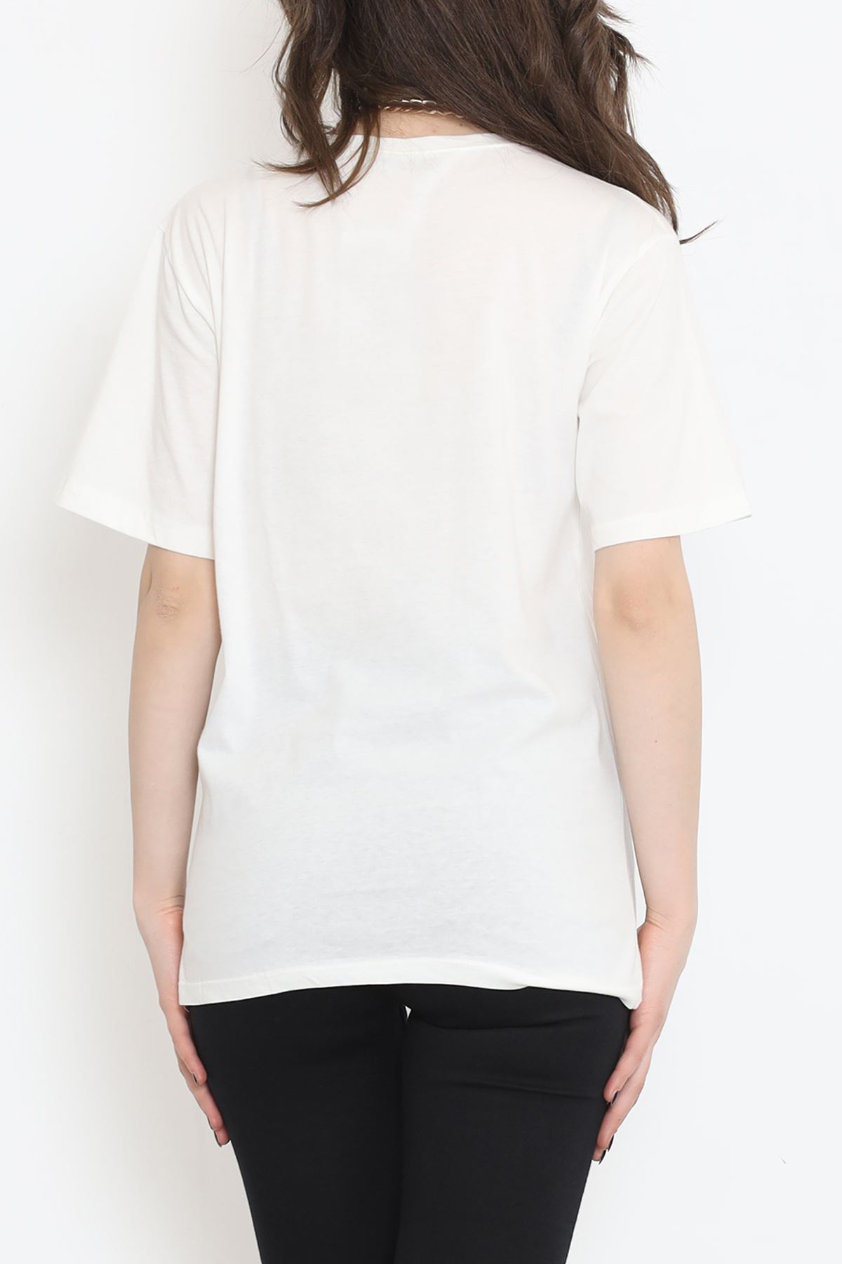 Panel Baskılı Pamuk Tişört Mavi - 873.1019.