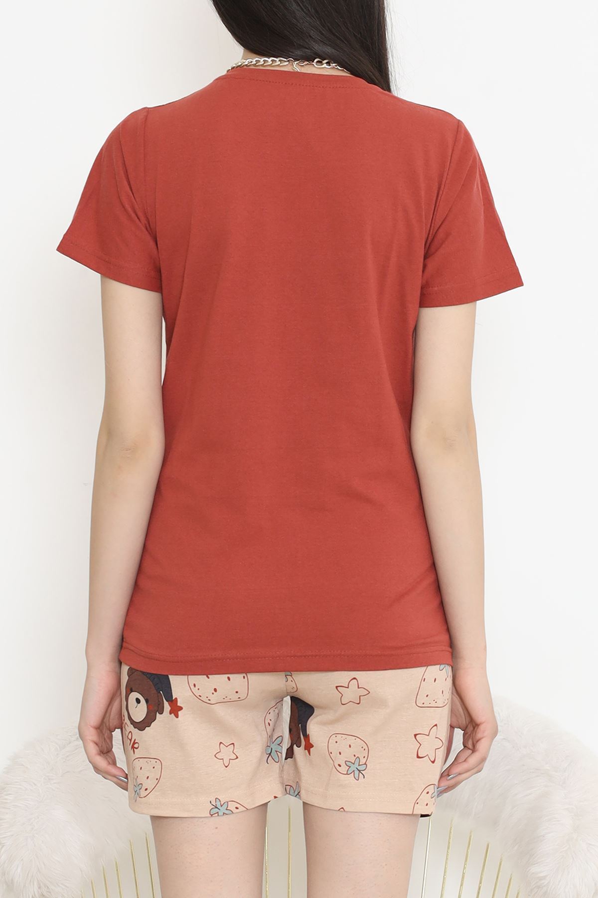 Desenli Şortlu Takım Koyukiremit - 15280.1773.