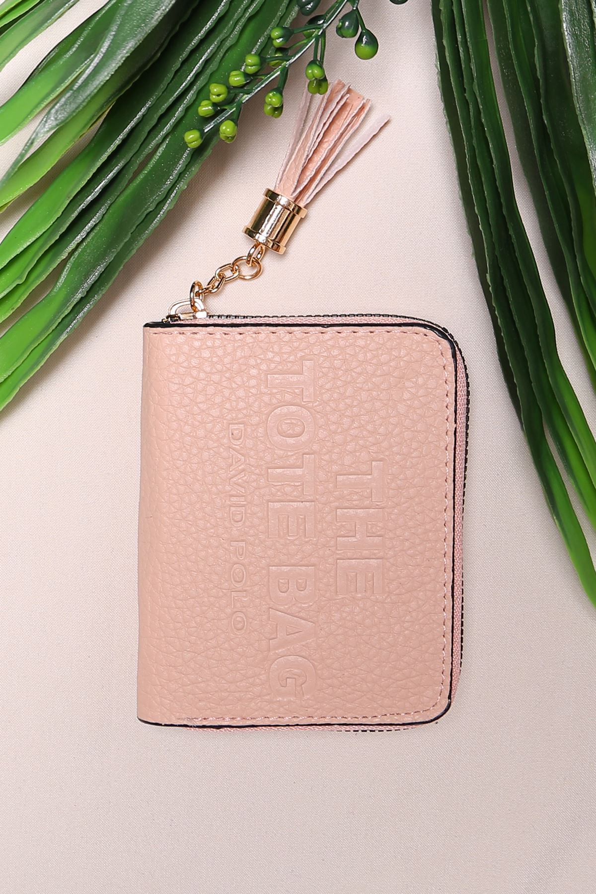 Püskül Detaylı Deri Cüzdan Pudra - 15807.915.