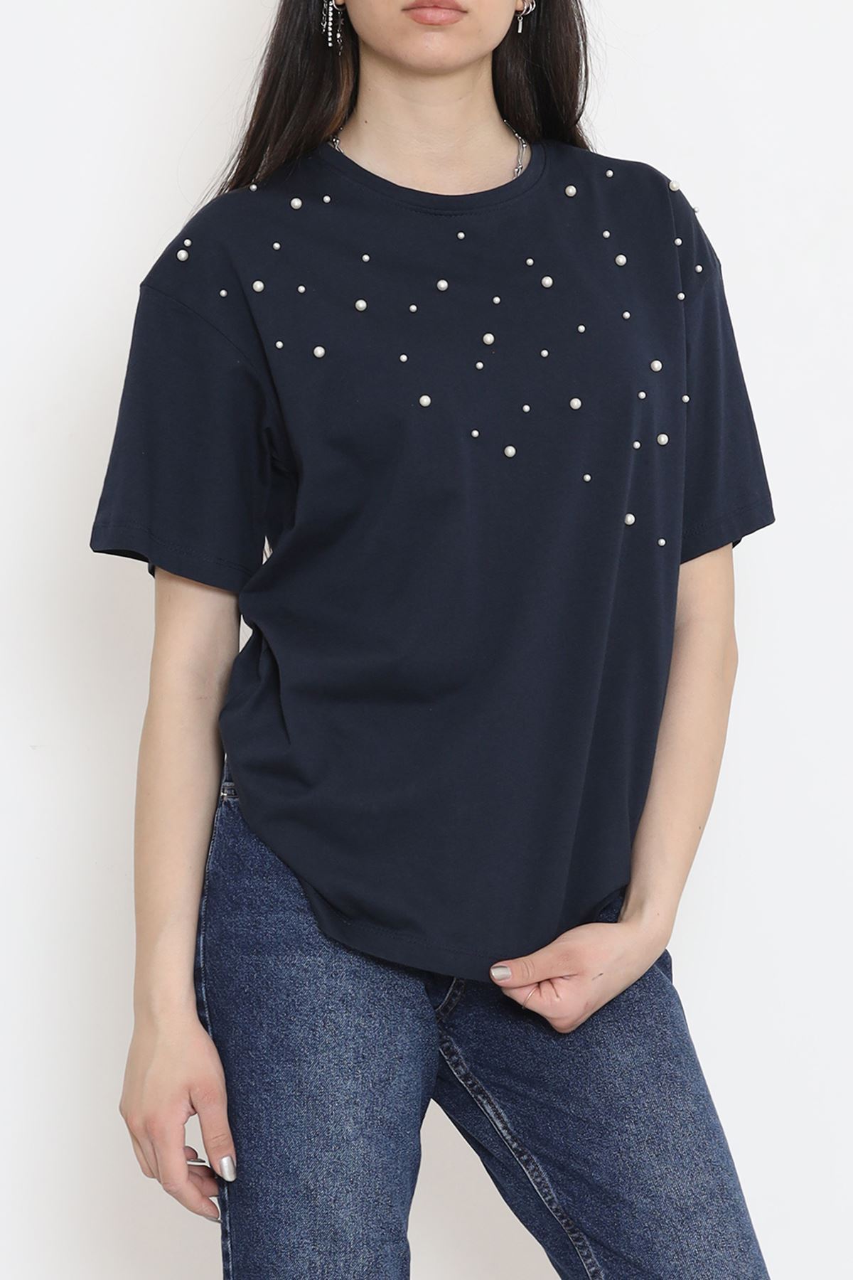 İnci Detaylı Bluz Lacivert - 152435.1824.