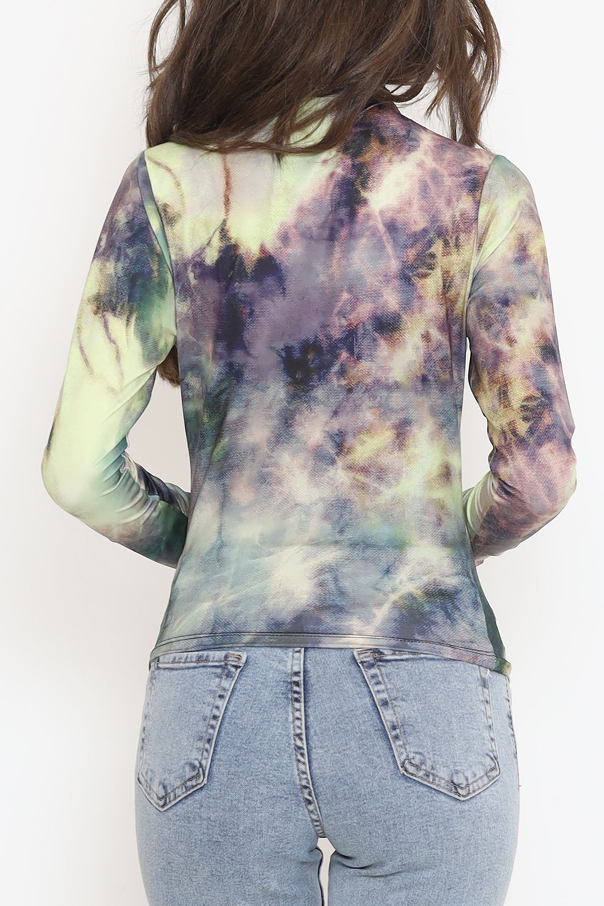 Desenli Bluz Yeşil - 3712.1595.