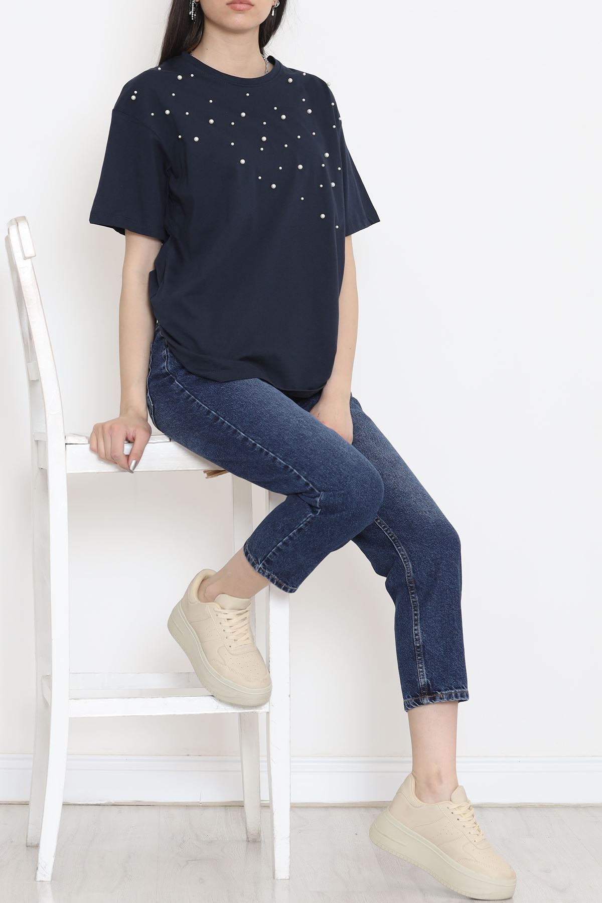 İnci Detaylı Bluz Lacivert - 152435.1824.