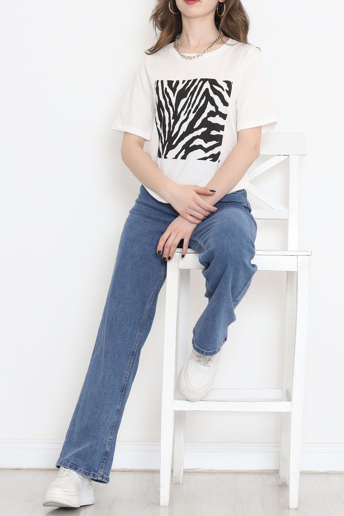 Panel Baskılı Pamuk Tişört Siyah - 873.1019.