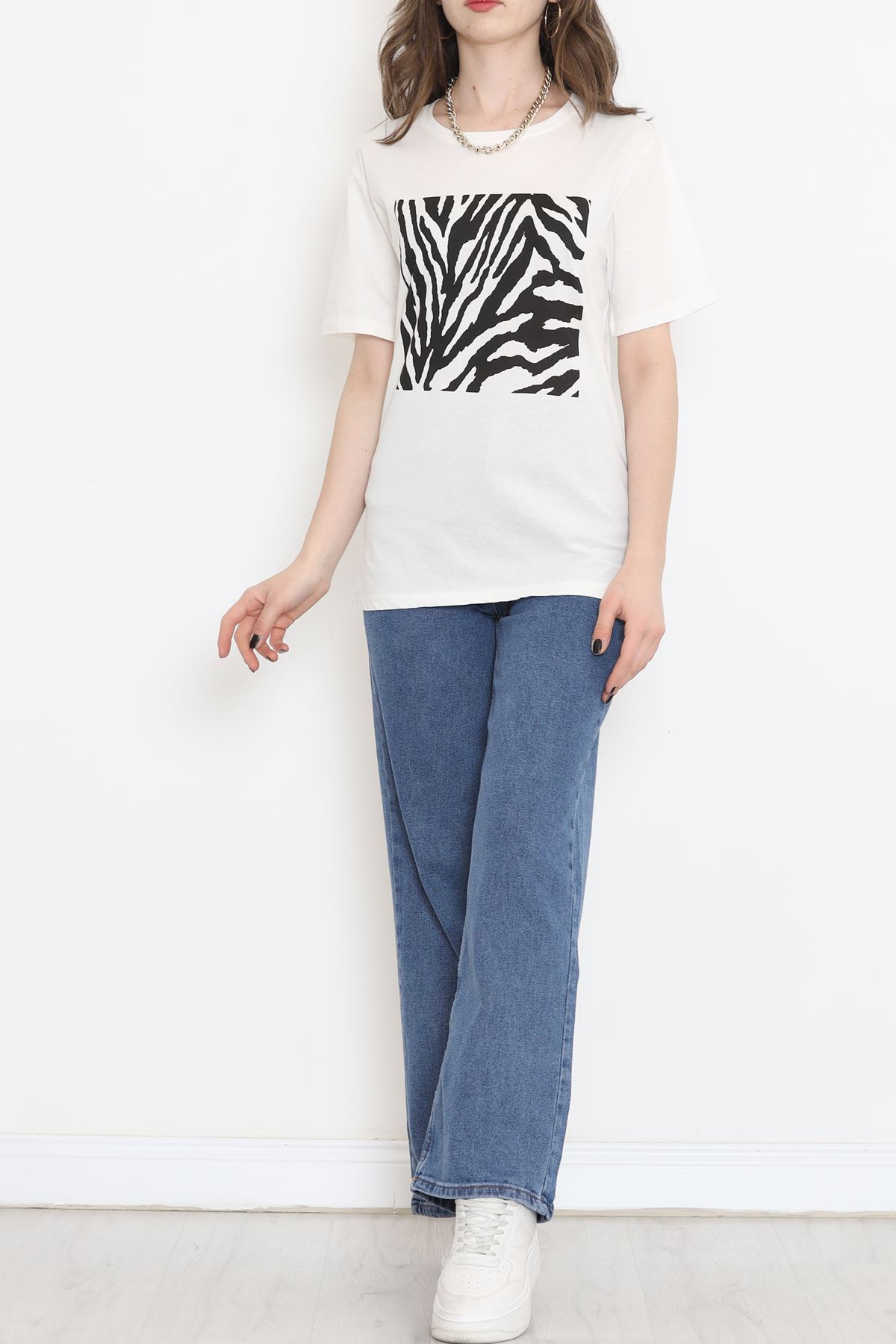 Panel Baskılı Pamuk Tişört Siyah - 873.1019.