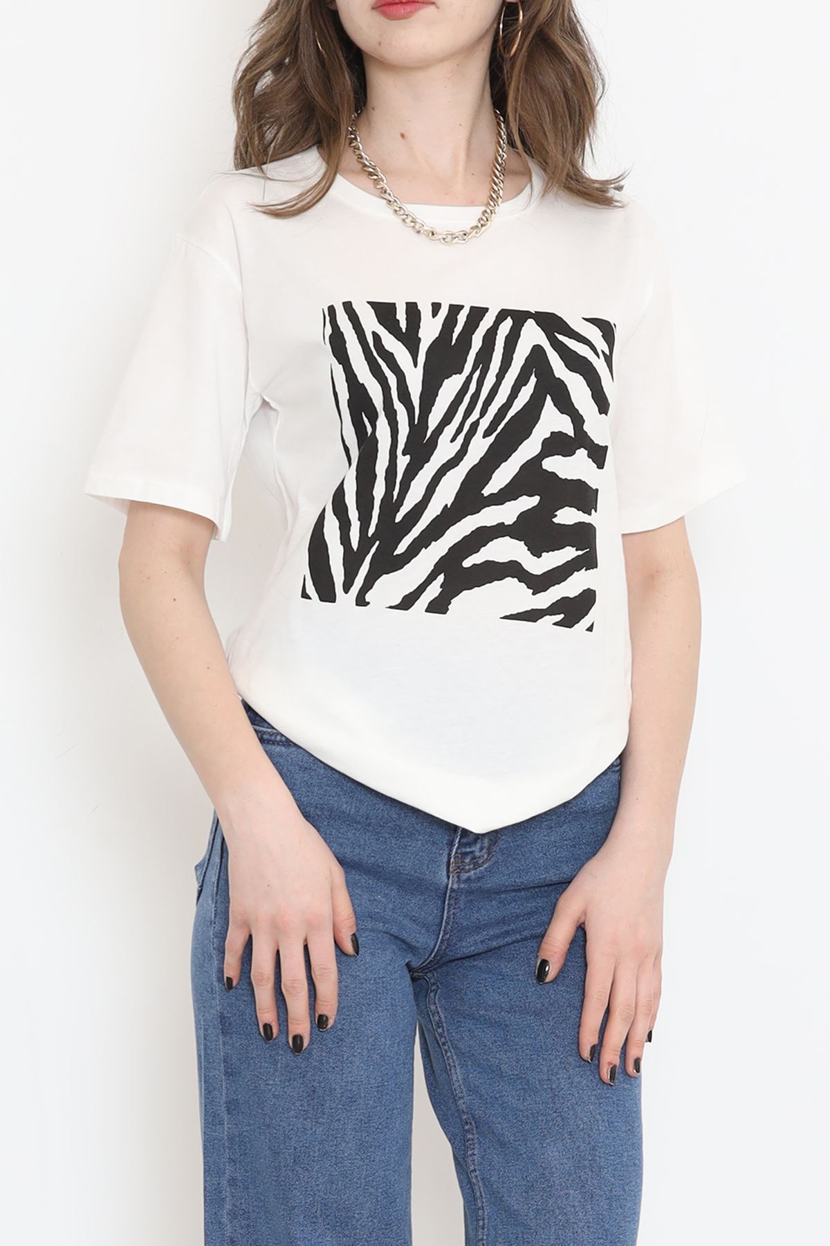 Panel Baskılı Pamuk Tişört Siyah - 873.1019.