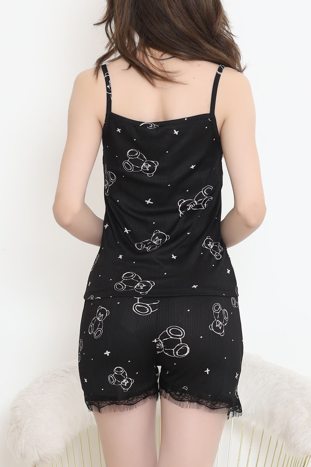 Şortlu Pijama Takımı Siyahbeyaz - 178.1287.