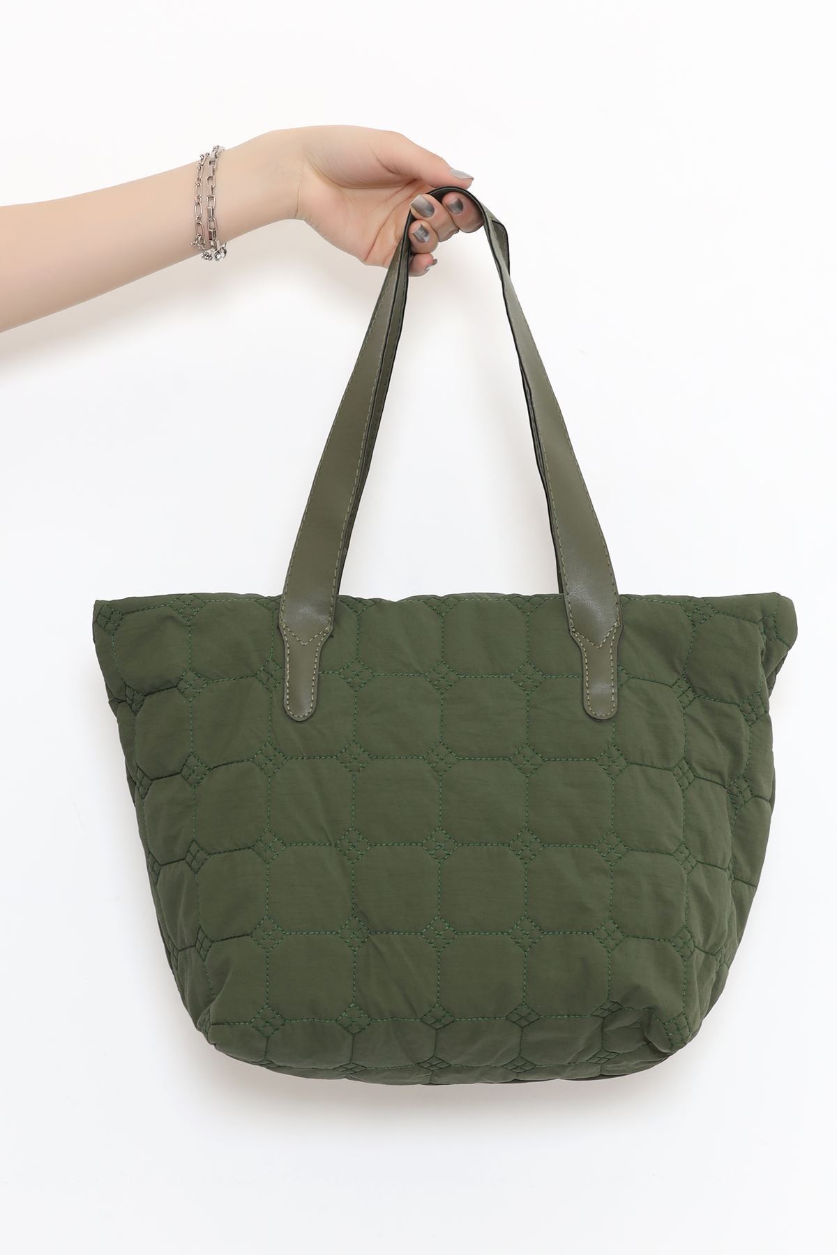 Dikiş Detay Kapitone Çanta Haki - 17394.1624.