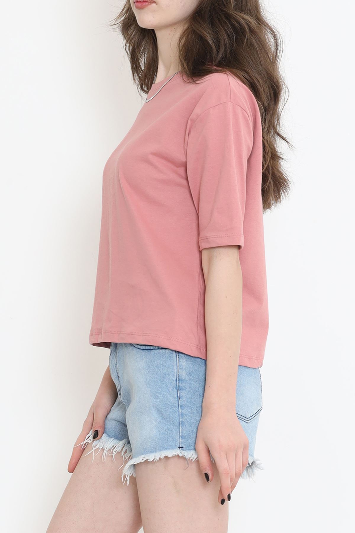 Süprem Crop Tişört Gülkurusu - 3648.1567.