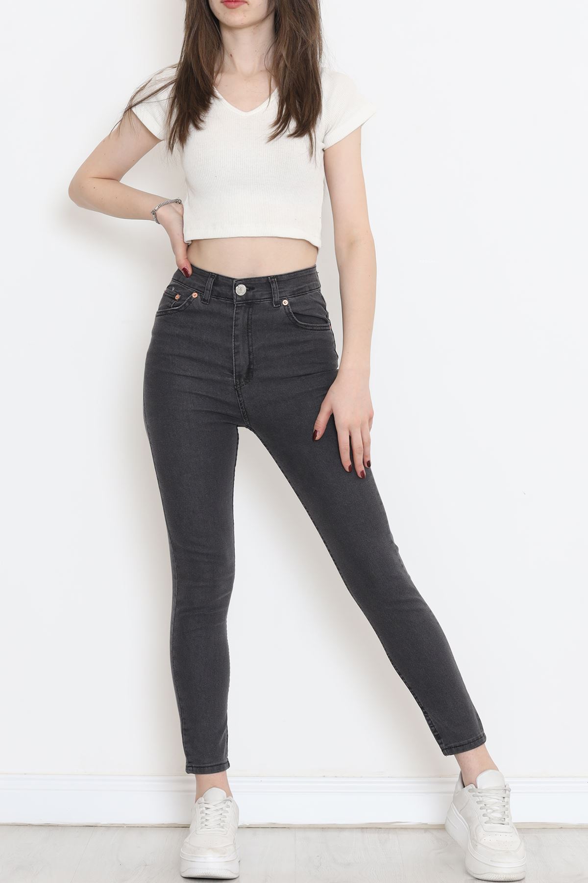 Süper Likra Kot Pantolon Füme - 18200.1431.