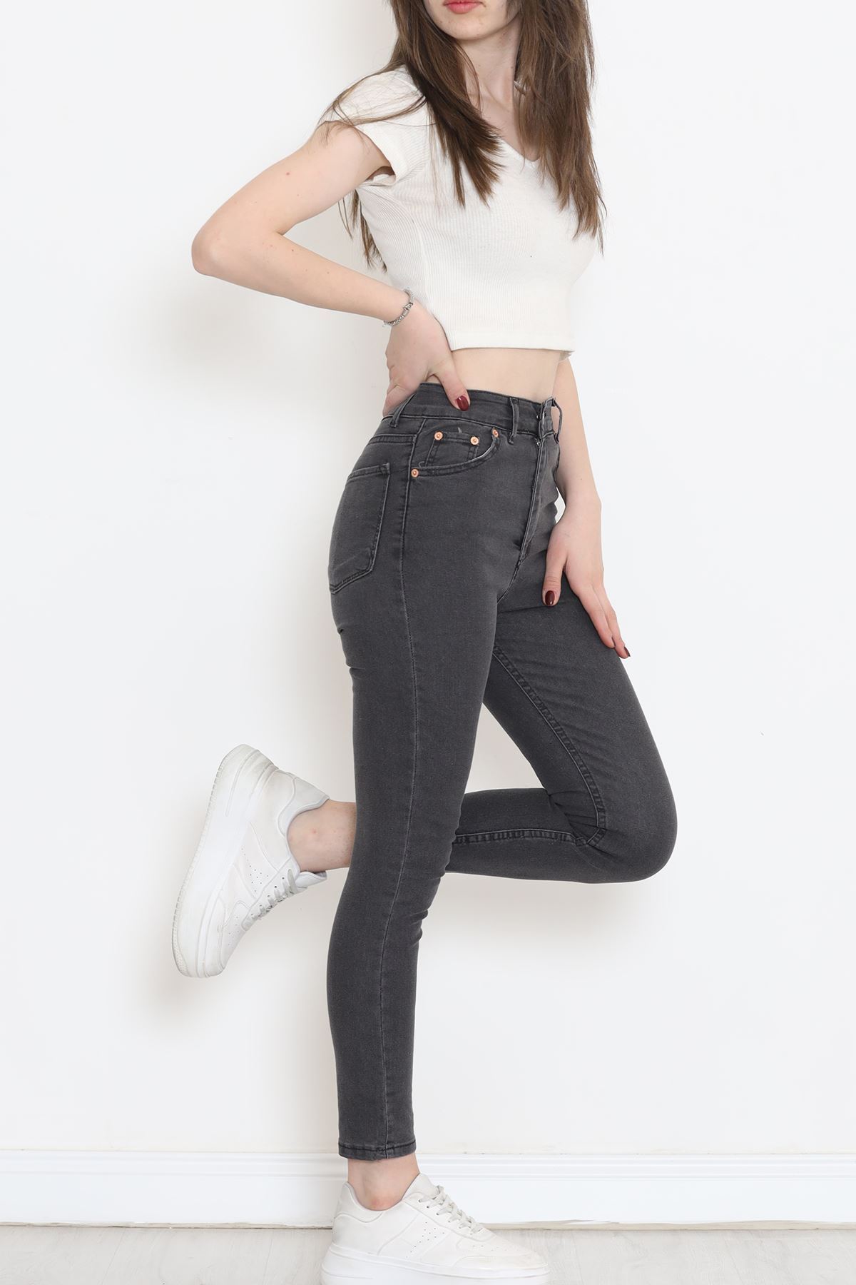 Süper Likra Kot Pantolon Füme - 18200.1431.