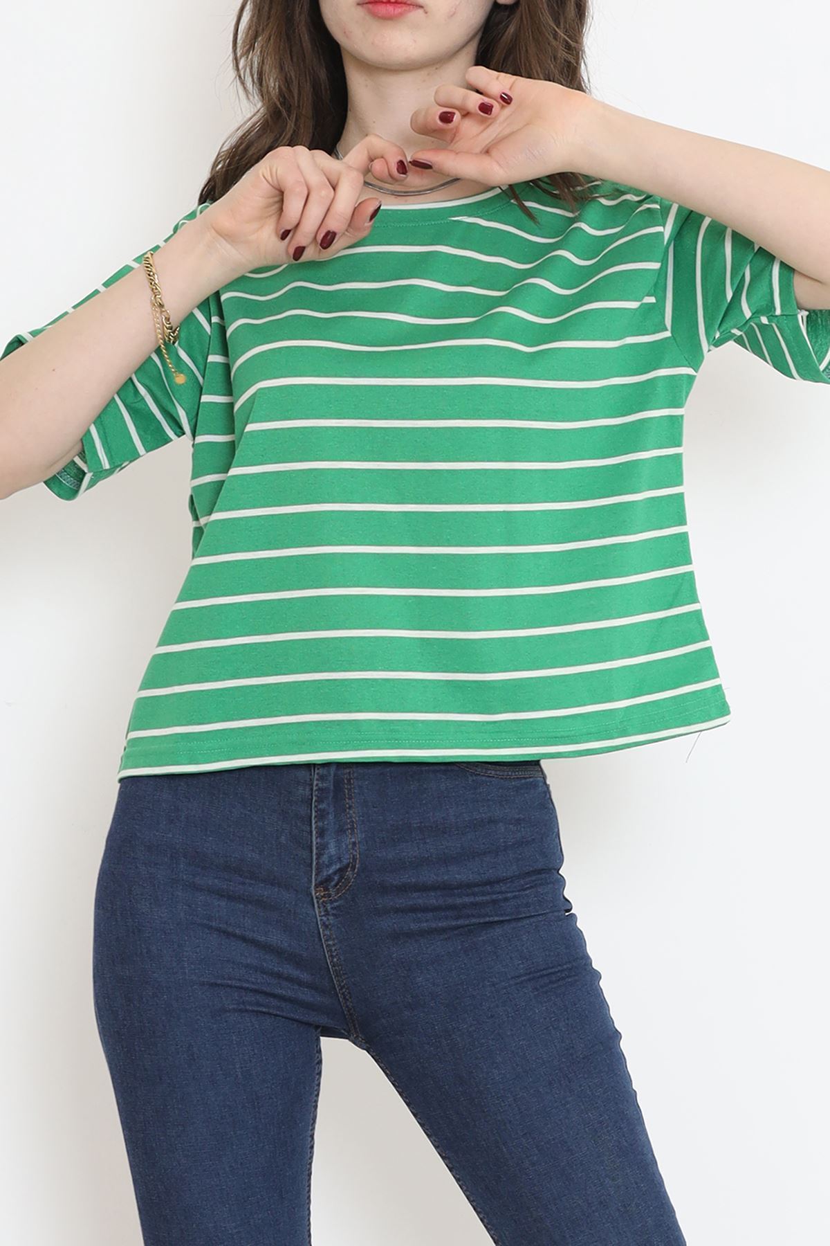 Çizgili Crop Tişört Benetton  - 9525.1567.