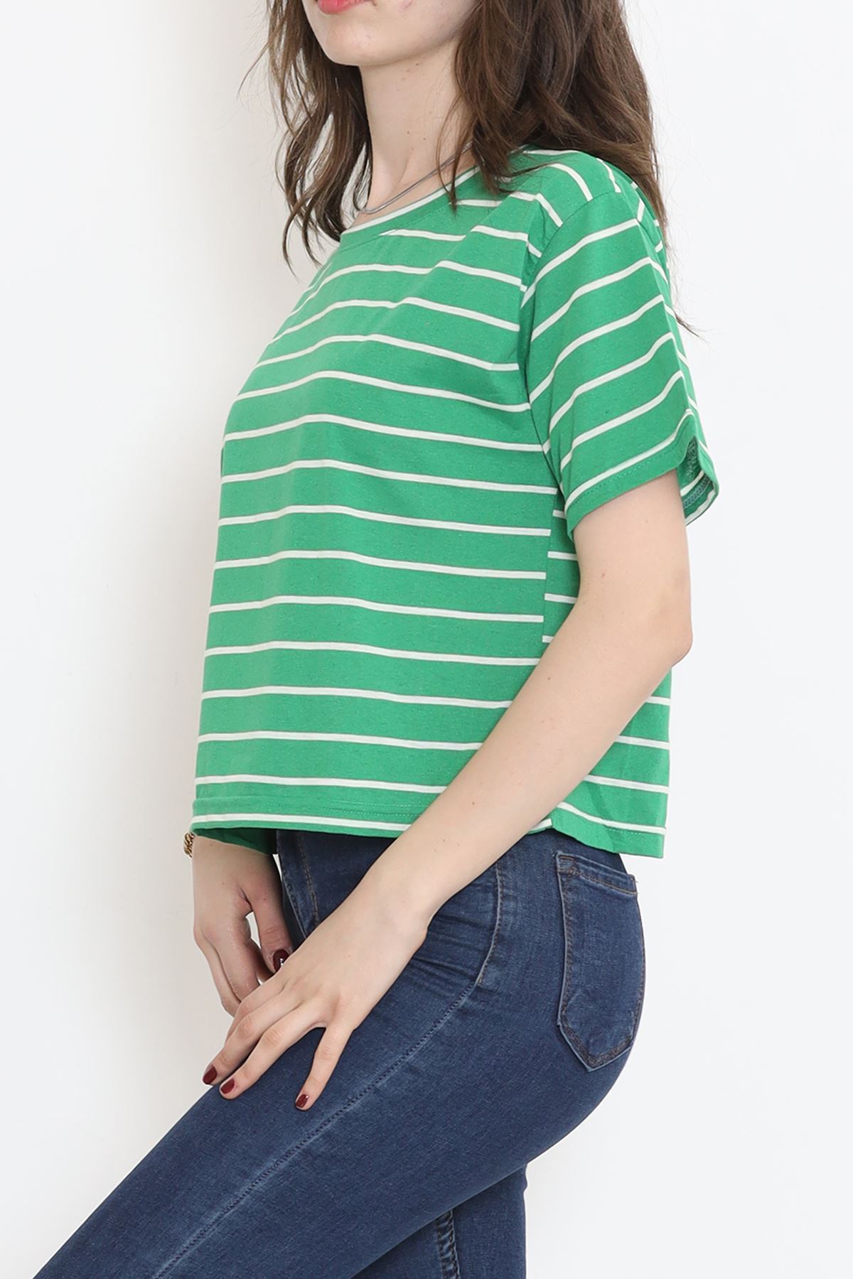 Çizgili Crop Tişört Benetton  - 9525.1567.