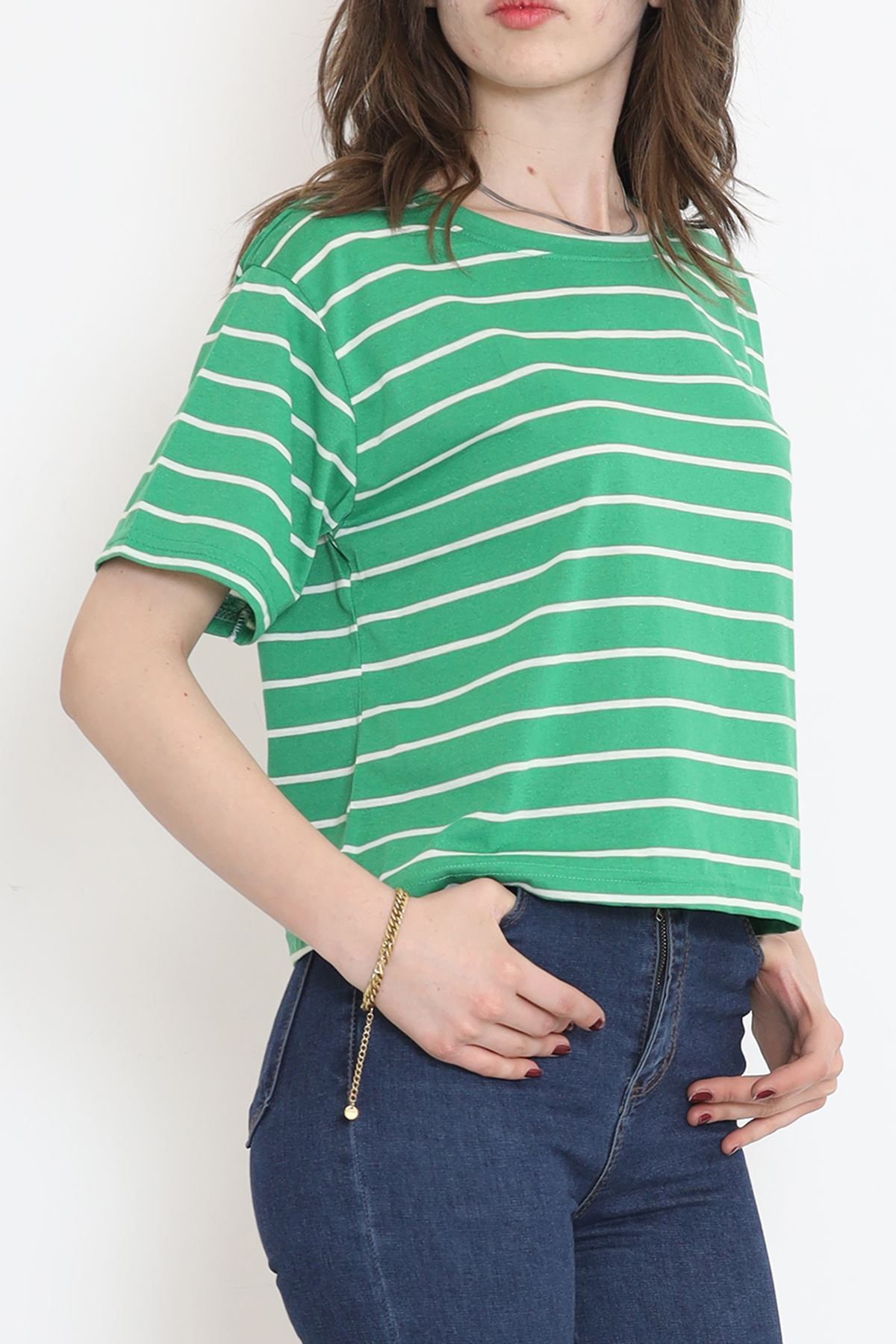 Çizgili Crop Tişört Benetton  - 9525.1567.