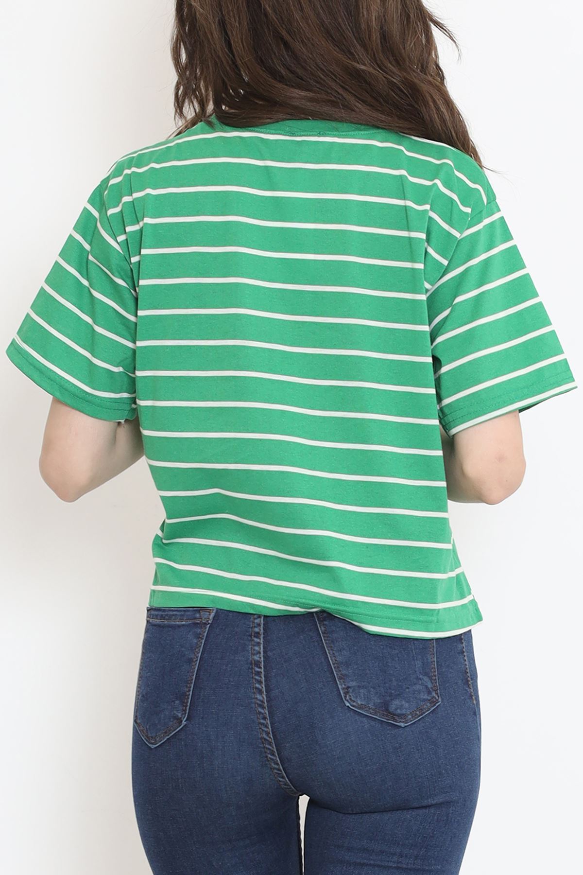 Çizgili Crop Tişört Benetton  - 9525.1567.