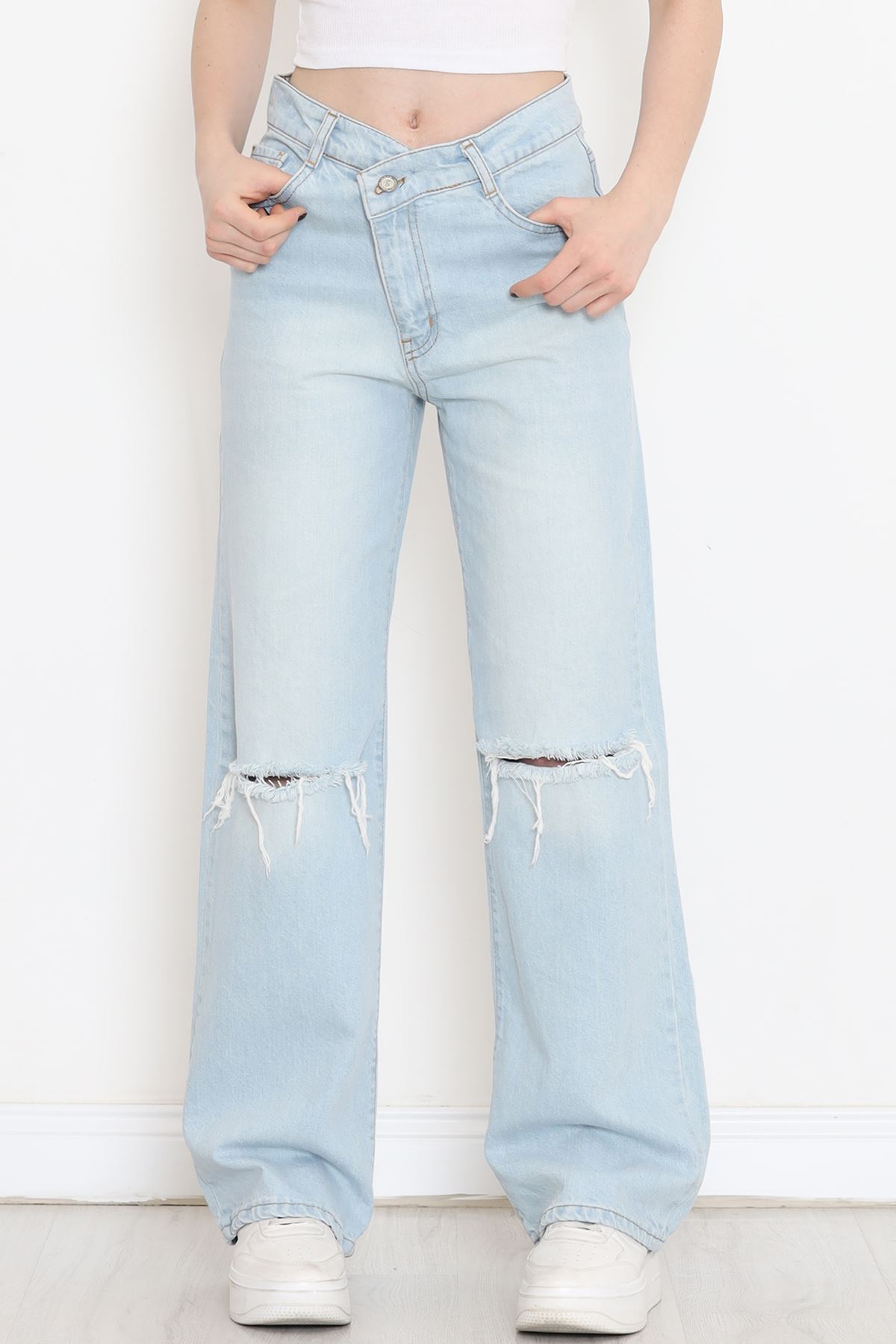 Lazerli Palazzo Kot Pantolon Buzmavi - 18254.1831.