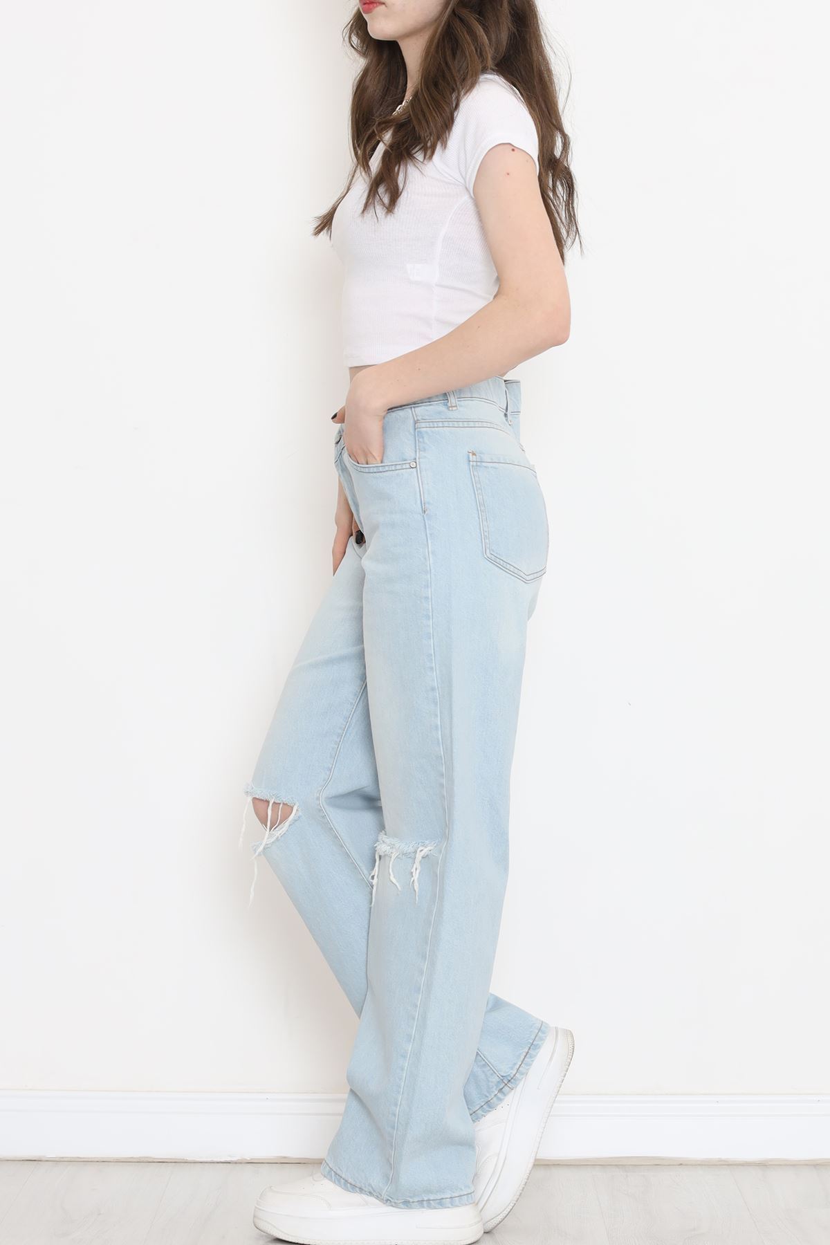 Lazerli Palazzo Kot Pantolon Buzmavi - 18254.1831.