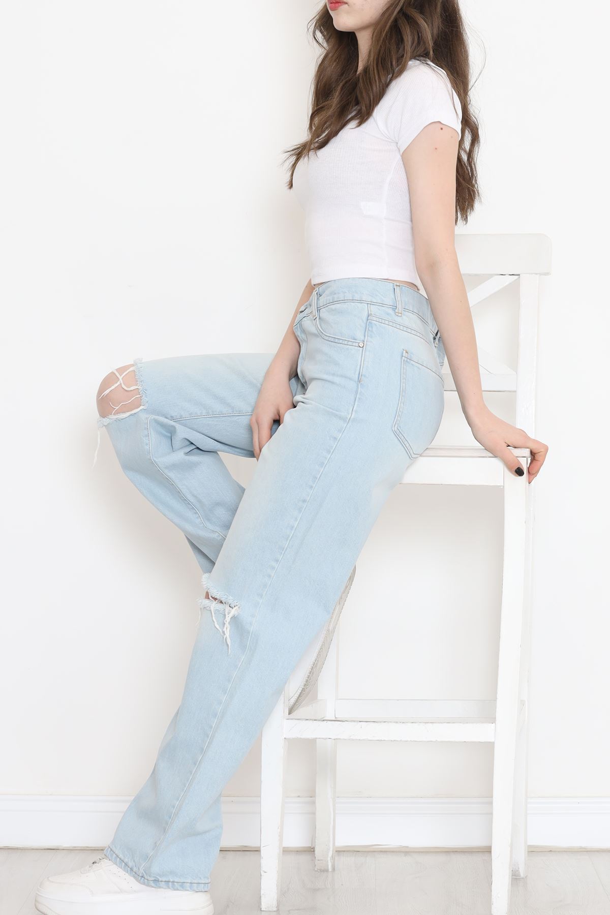 Lazerli Palazzo Kot Pantolon Buzmavi - 18254.1831.