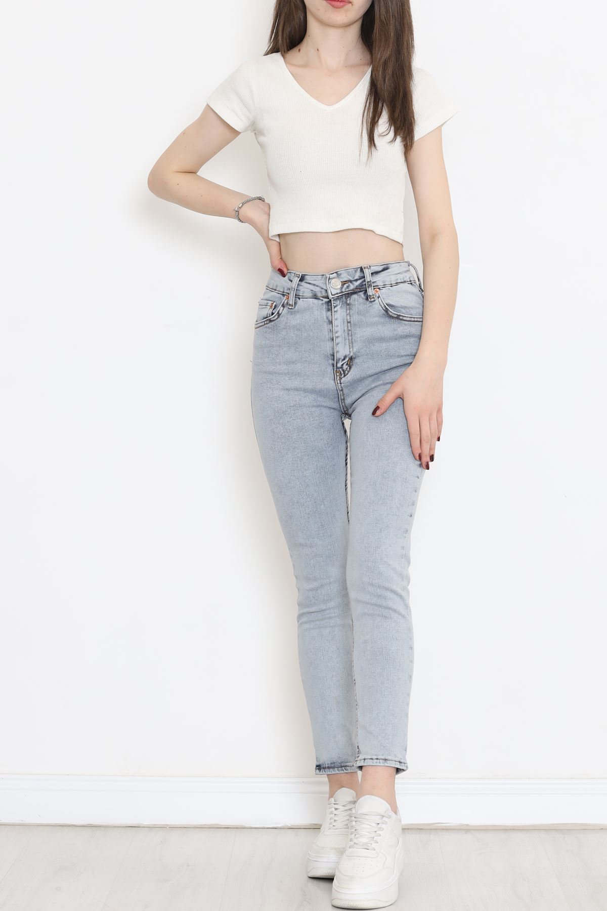 Süper Likra Kot Pantolon Buzmavi - 18200.1431.