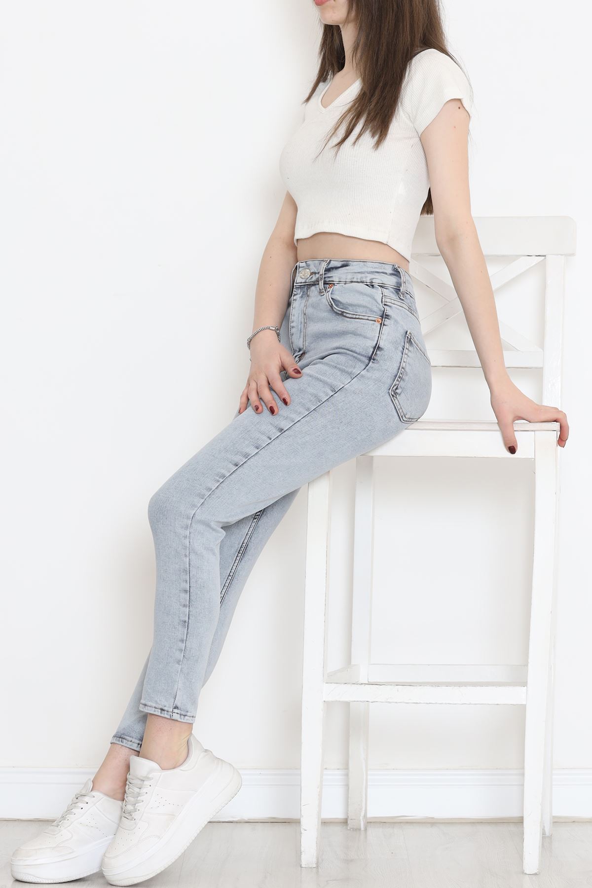 Süper Likra Kot Pantolon Buzmavi - 18200.1431.