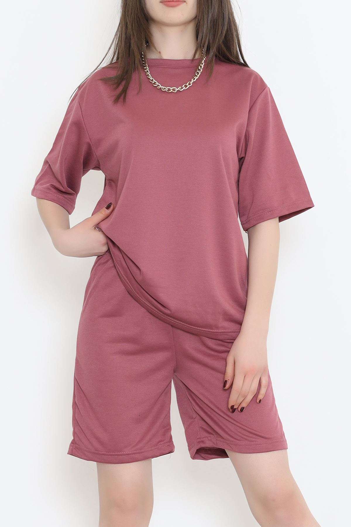 Kol Katlamalı Şortlu Takım Koyugül - 12624.5238.