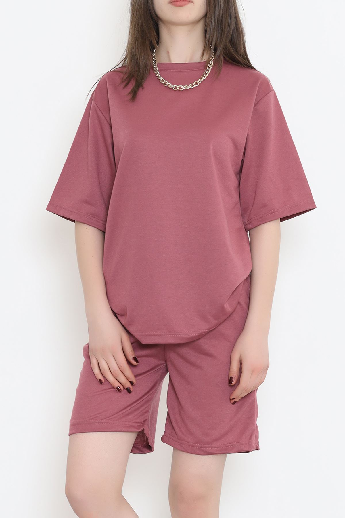 Kol Katlamalı Şortlu Takım Koyugül - 12624.5238.