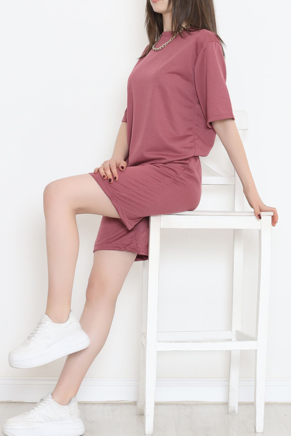 Kol Katlamalı Şortlu Takım Koyugül - 12624.5238.