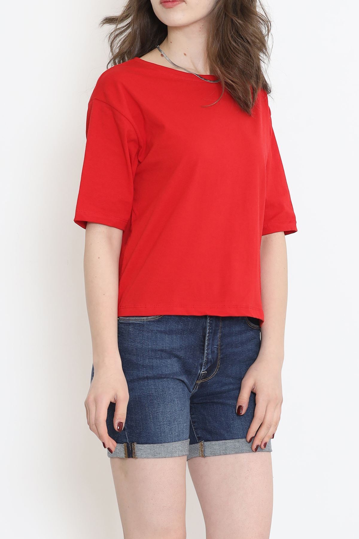 Süprem Crop Tişört Kırmızı - 3648.1567.