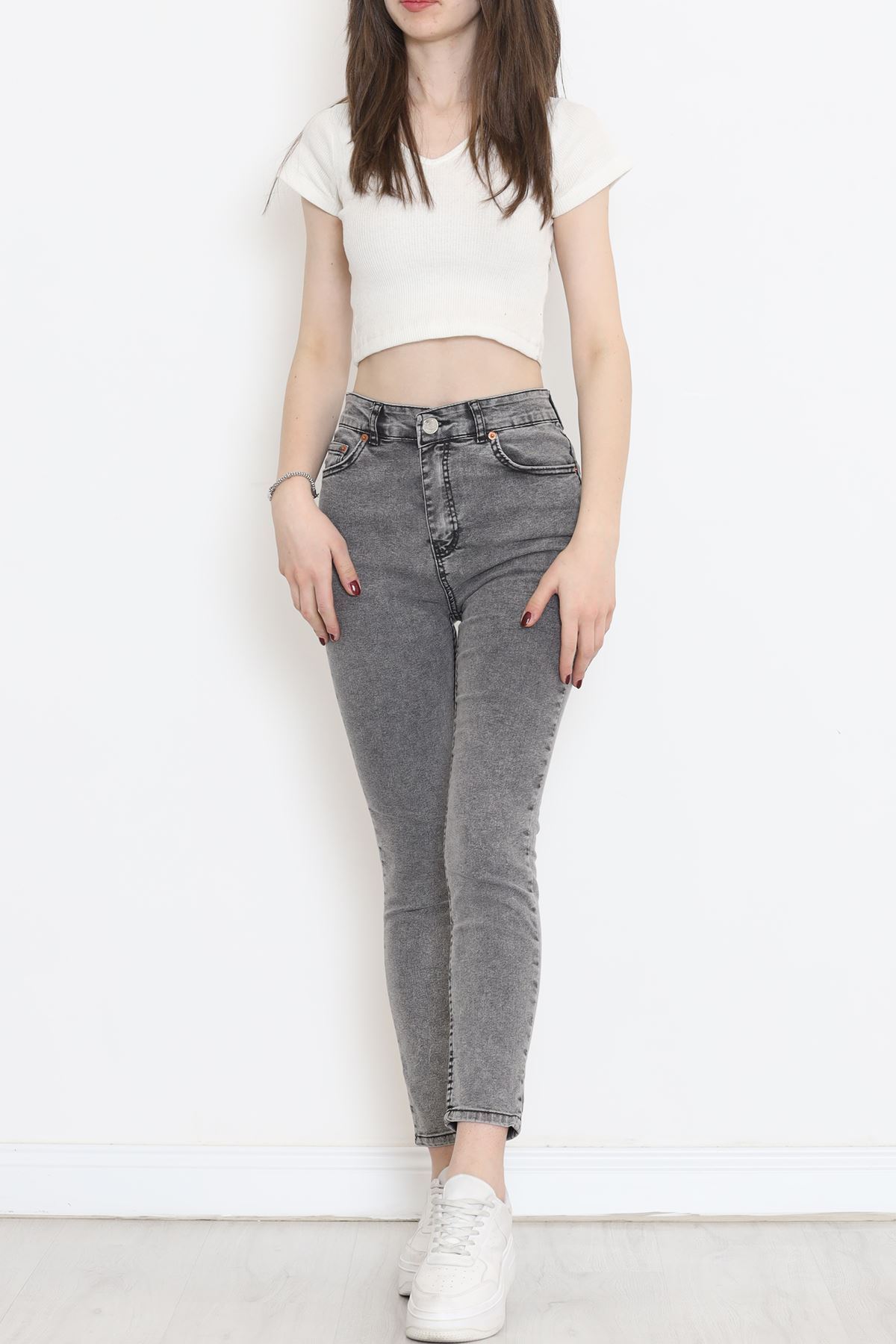 Süper Likra Kot Pantolon Gri - 18200.1431.