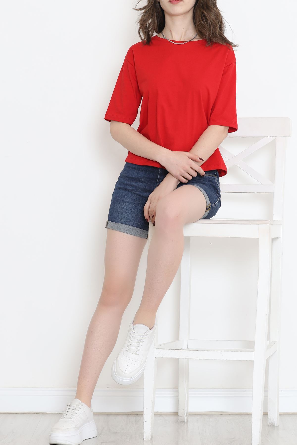 Süprem Crop Tişört Kırmızı - 3648.1567.