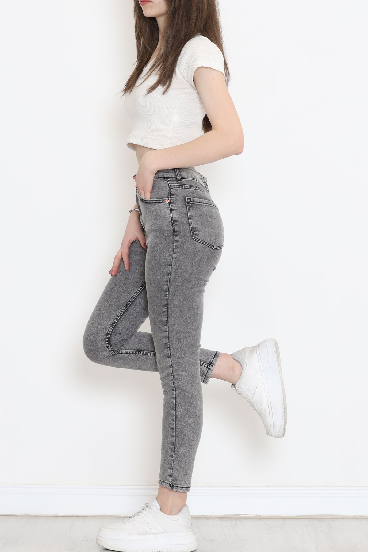 Süper Likra Kot Pantolon Gri - 18200.1431.