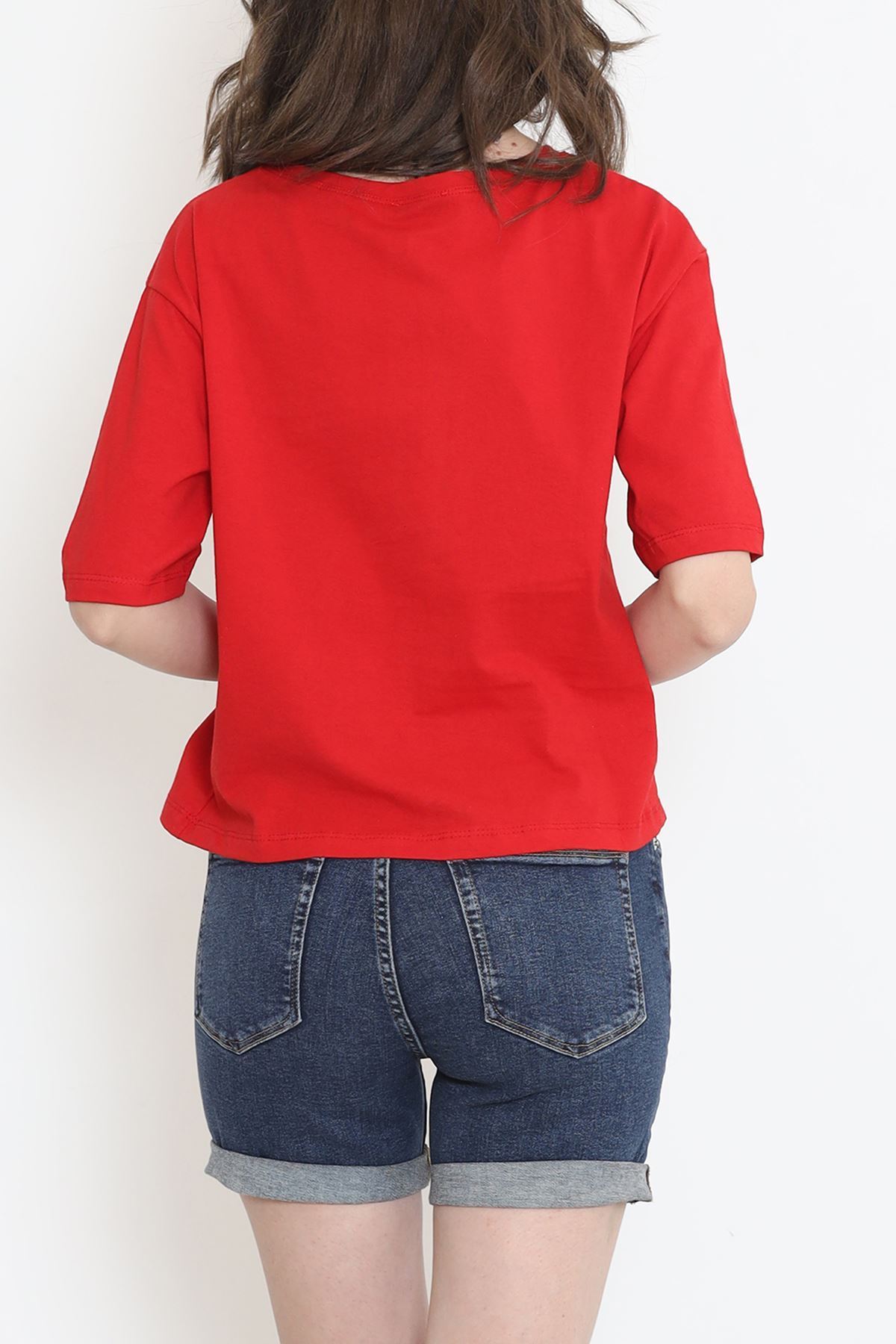 Süprem Crop Tişört Kırmızı - 3648.1567.