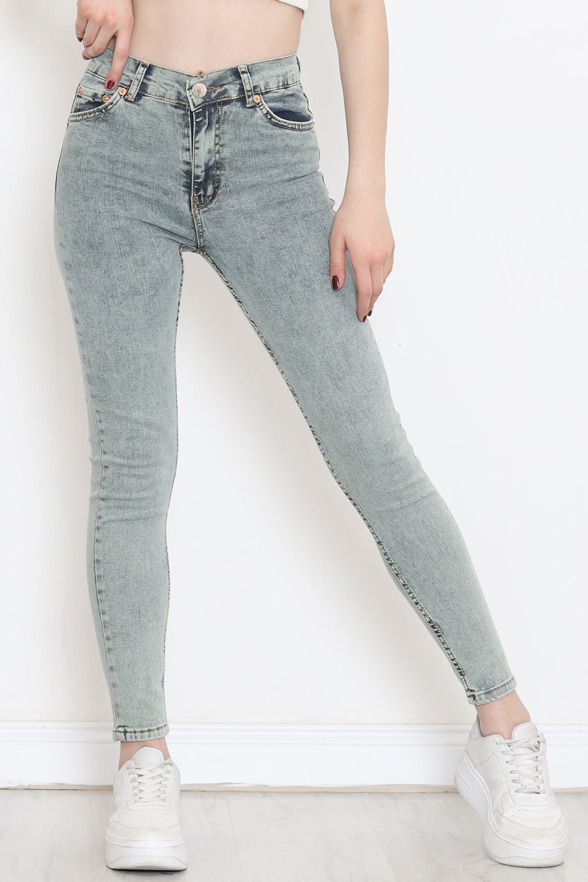 Dar Paça Kot Pantolon Yeşiltint - 18232.1431.