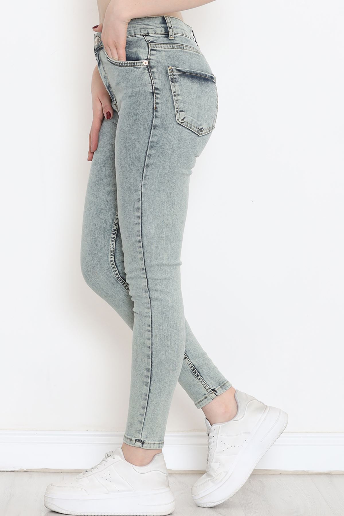 Dar Paça Kot Pantolon Yeşiltint - 18232.1431.