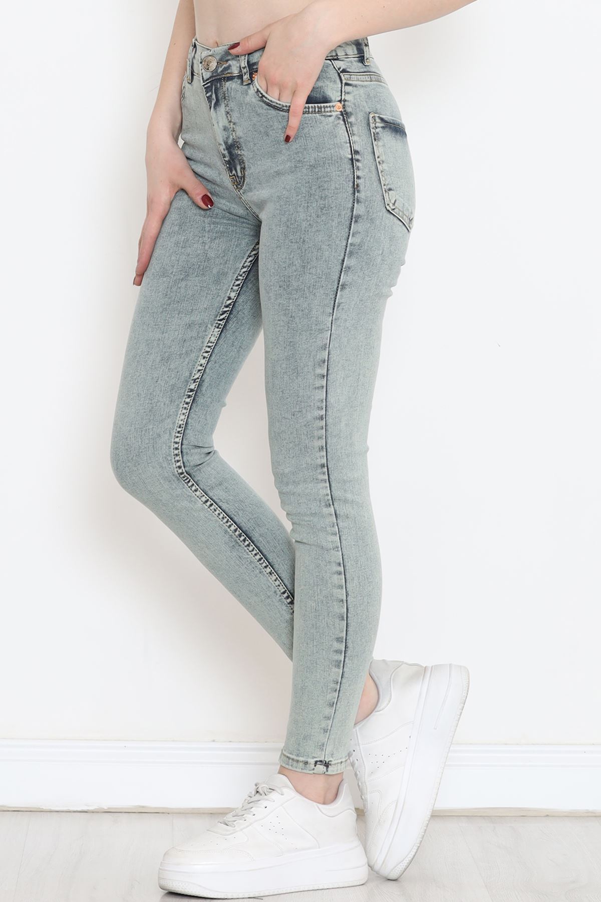 Dar Paça Kot Pantolon Yeşiltint - 18232.1431.