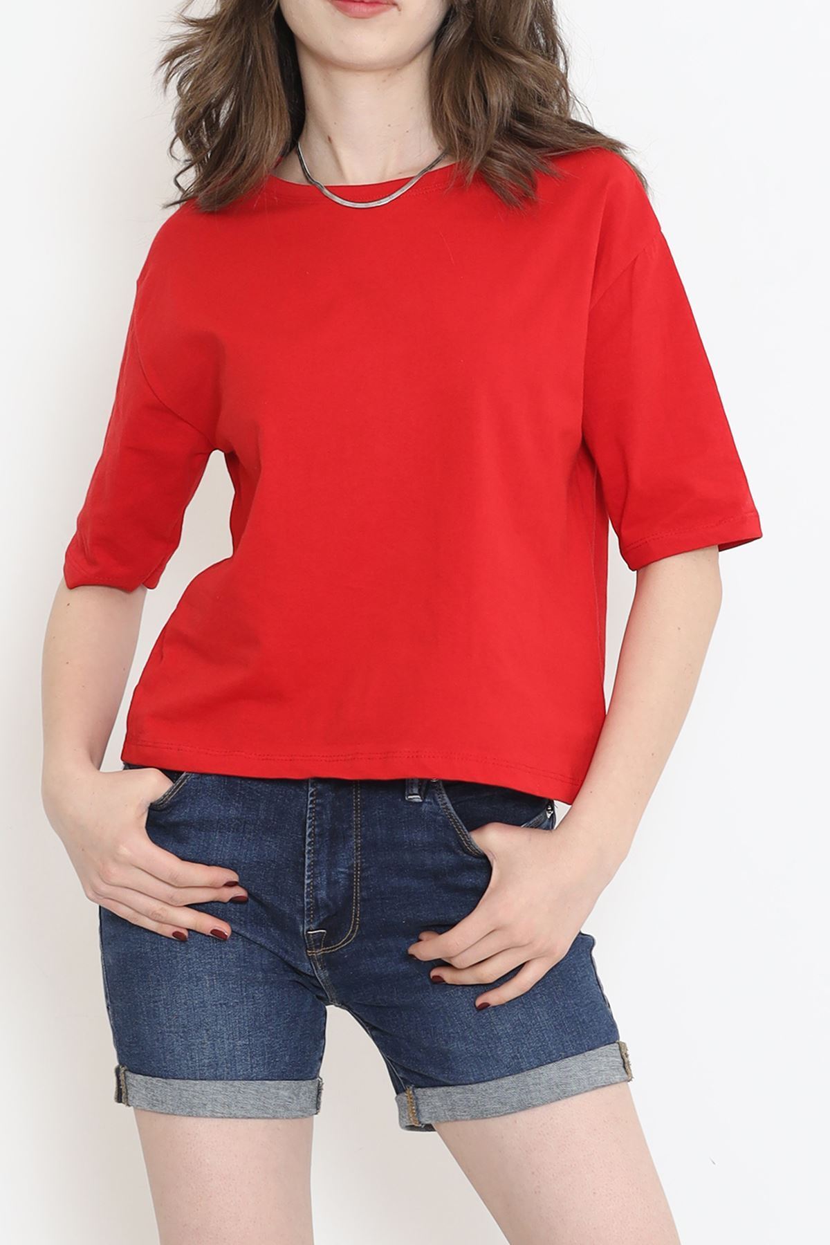 Süprem Crop Tişört Kırmızı - 3648.1567.