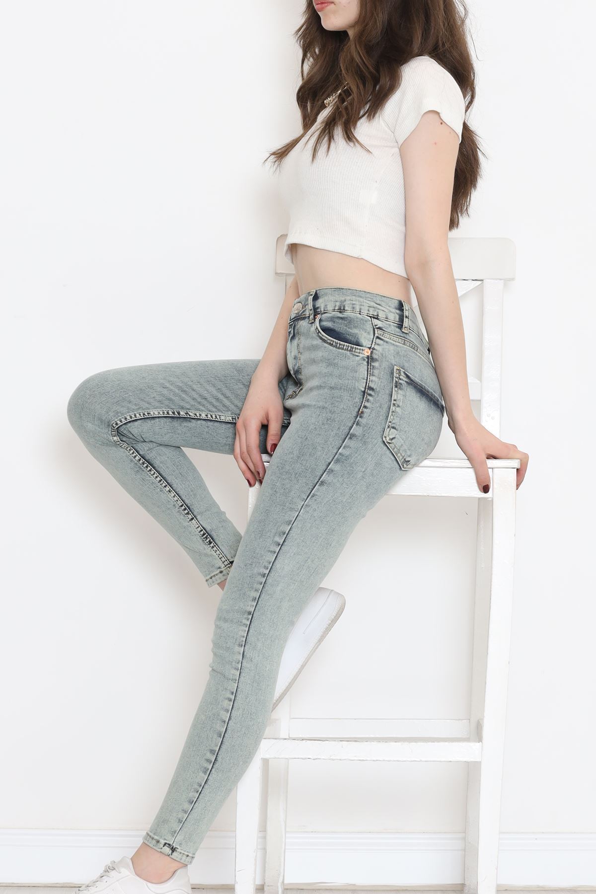 Dar Paça Kot Pantolon Yeşiltint - 18232.1431.