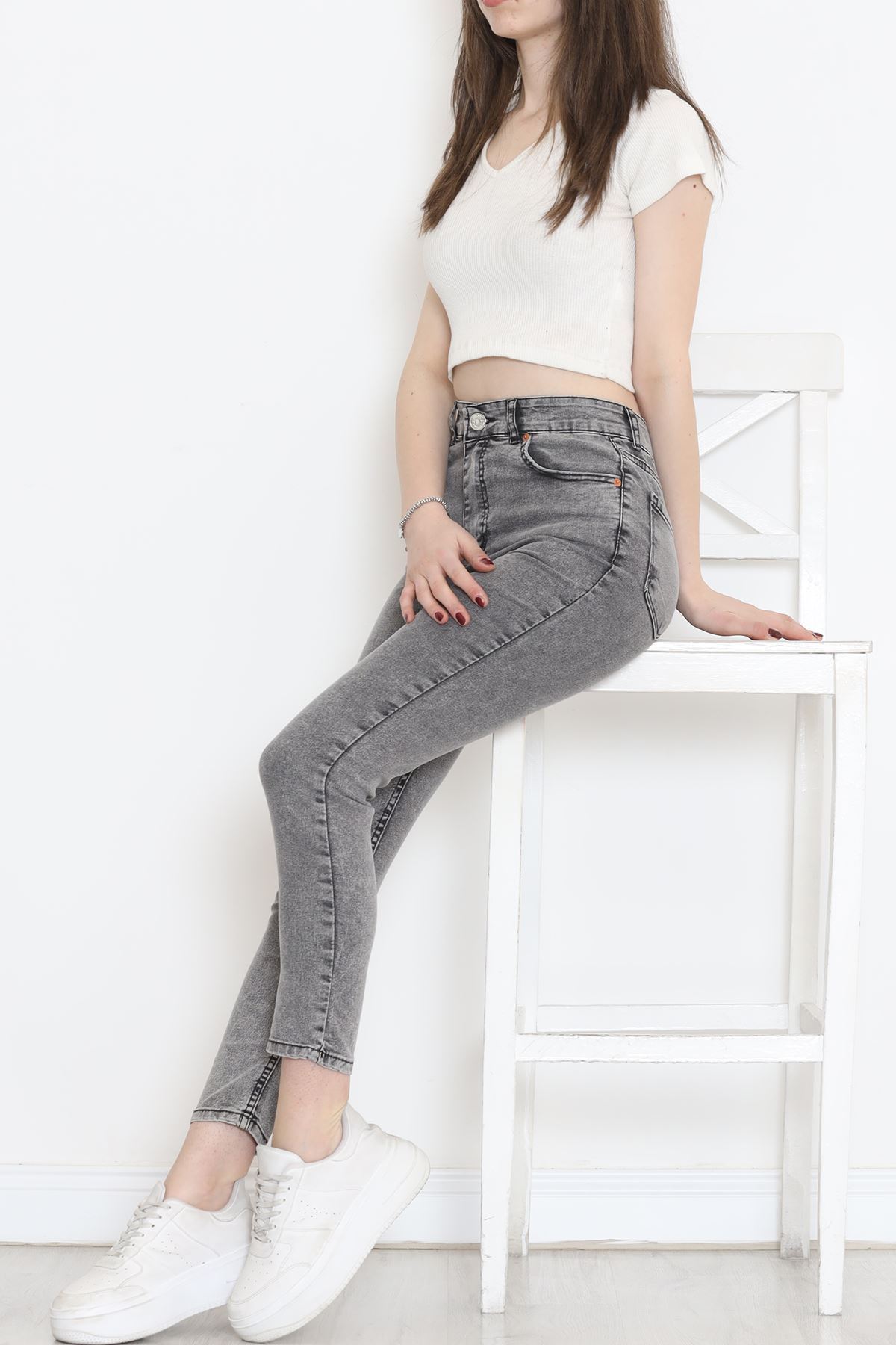 Süper Likra Kot Pantolon Gri - 18200.1431.