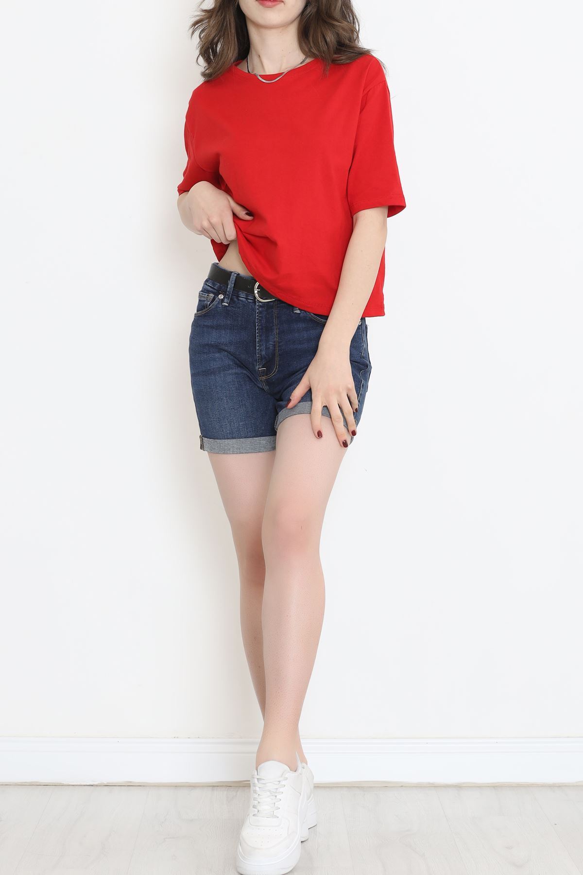Süprem Crop Tişört Kırmızı - 3648.1567.