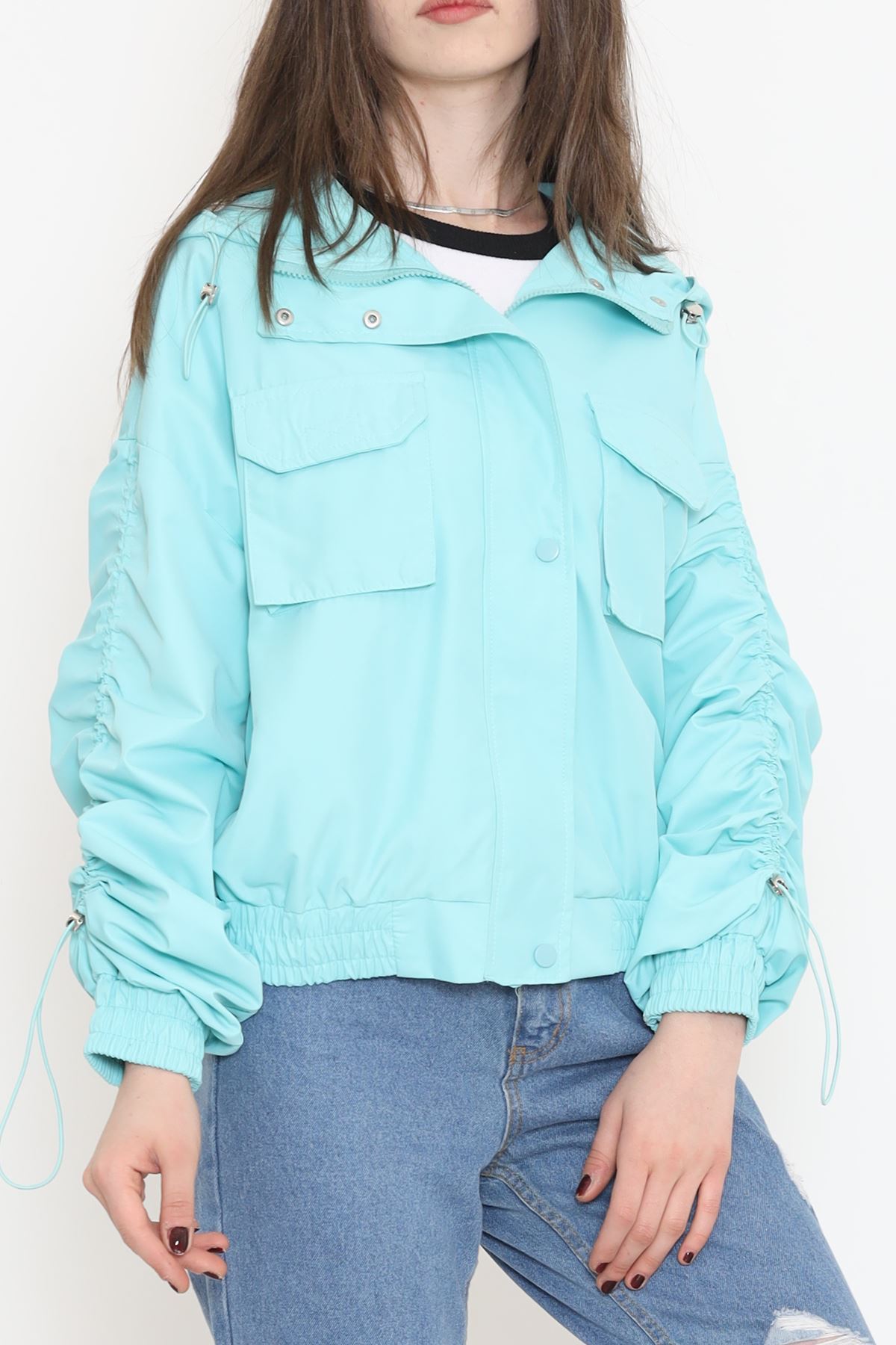 Büzgülü Yağmurluk Mint - 1428.1367.