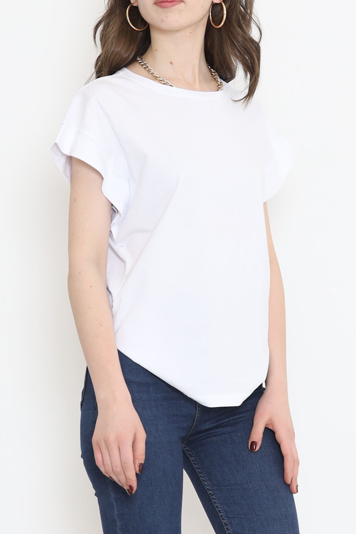 Süprem Duble Kol Tişört Beyaz - 15875.1567.