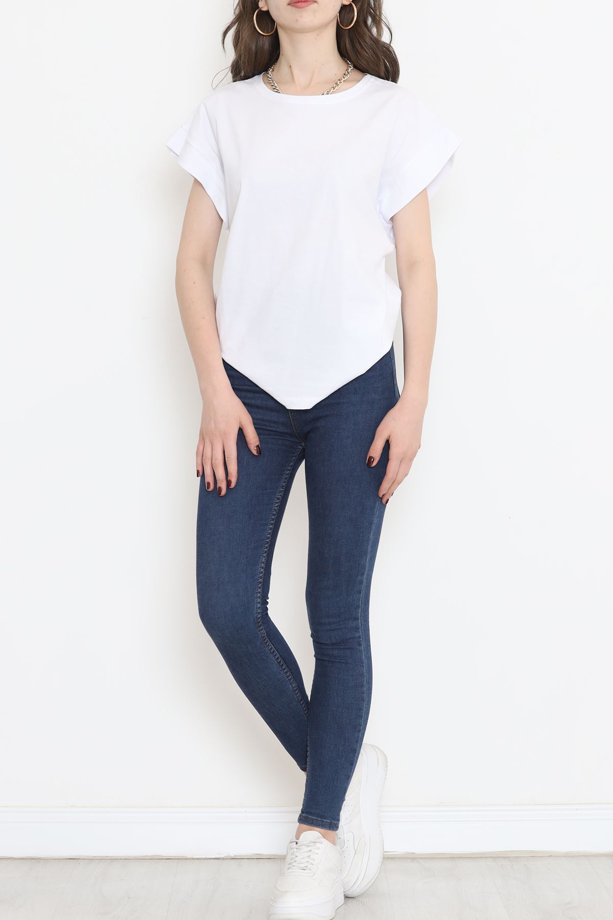 Süprem Duble Kol Tişört Beyaz - 15875.1567.