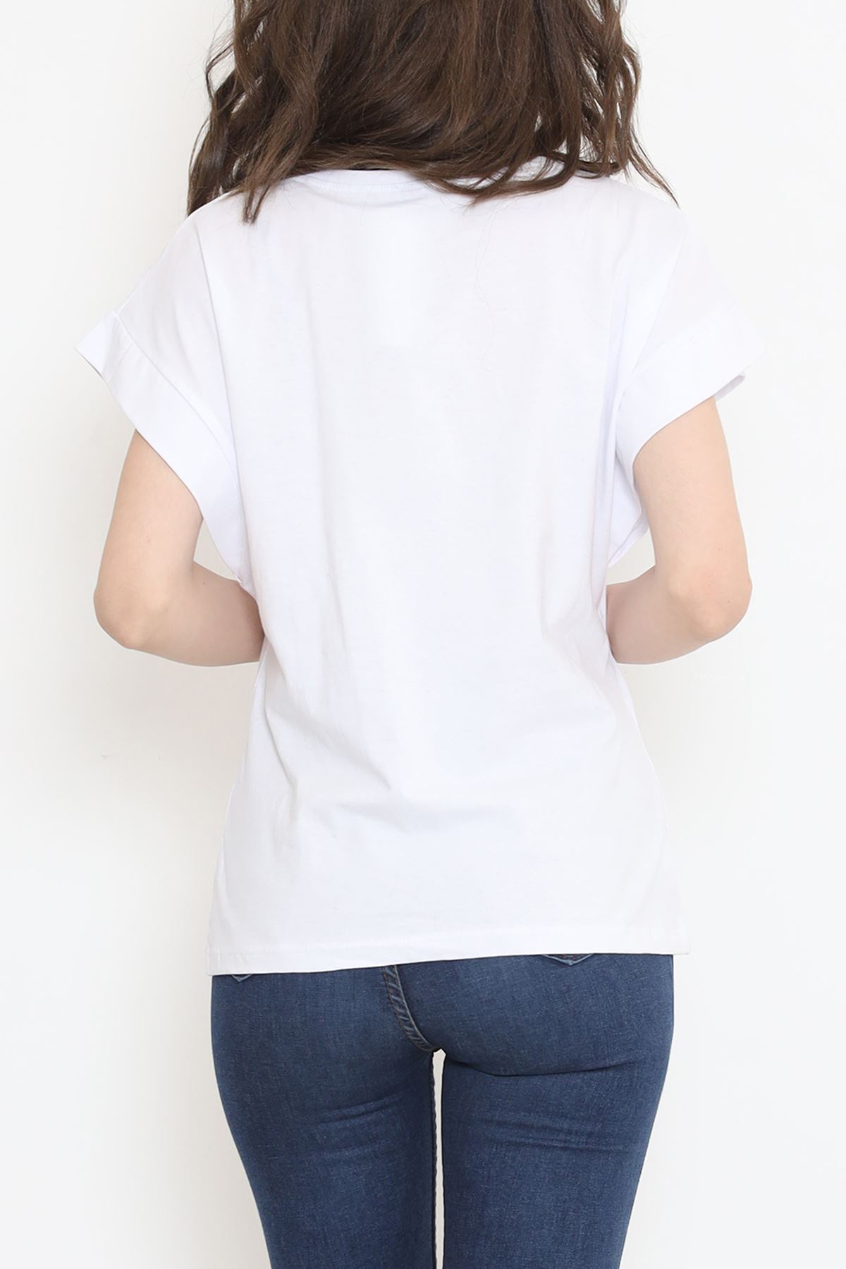 Süprem Duble Kol Tişört Beyaz - 15875.1567.