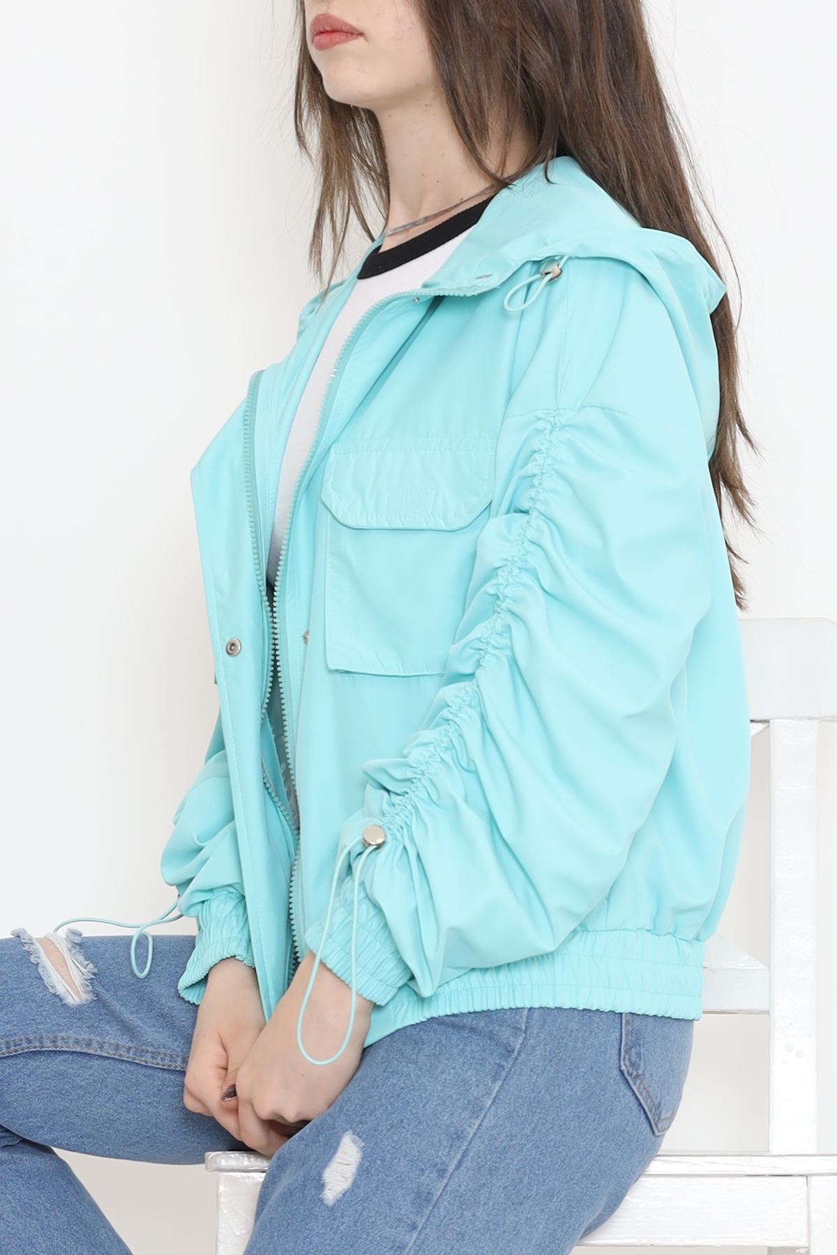 Büzgülü Yağmurluk Mint - 1428.1367.