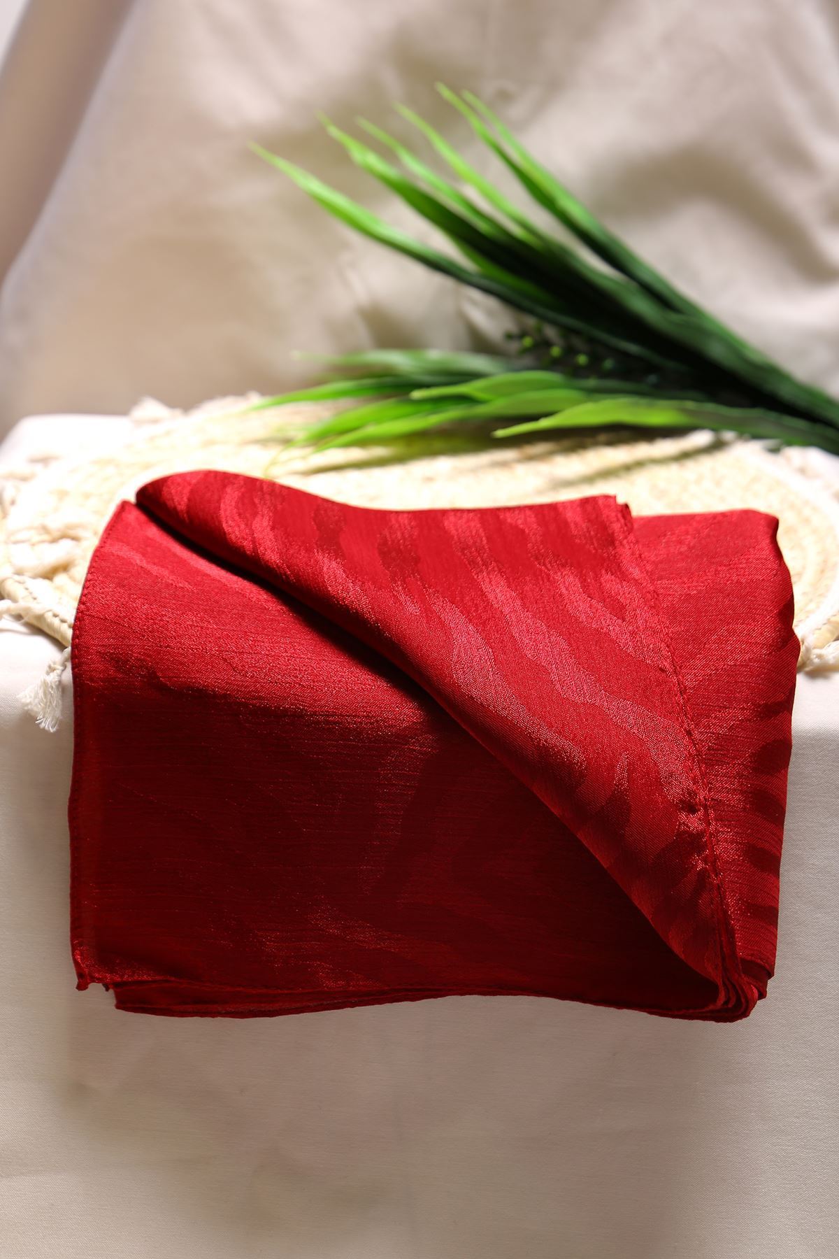 Zebra Desen Jakar Şal Bordo - 16617.1596.