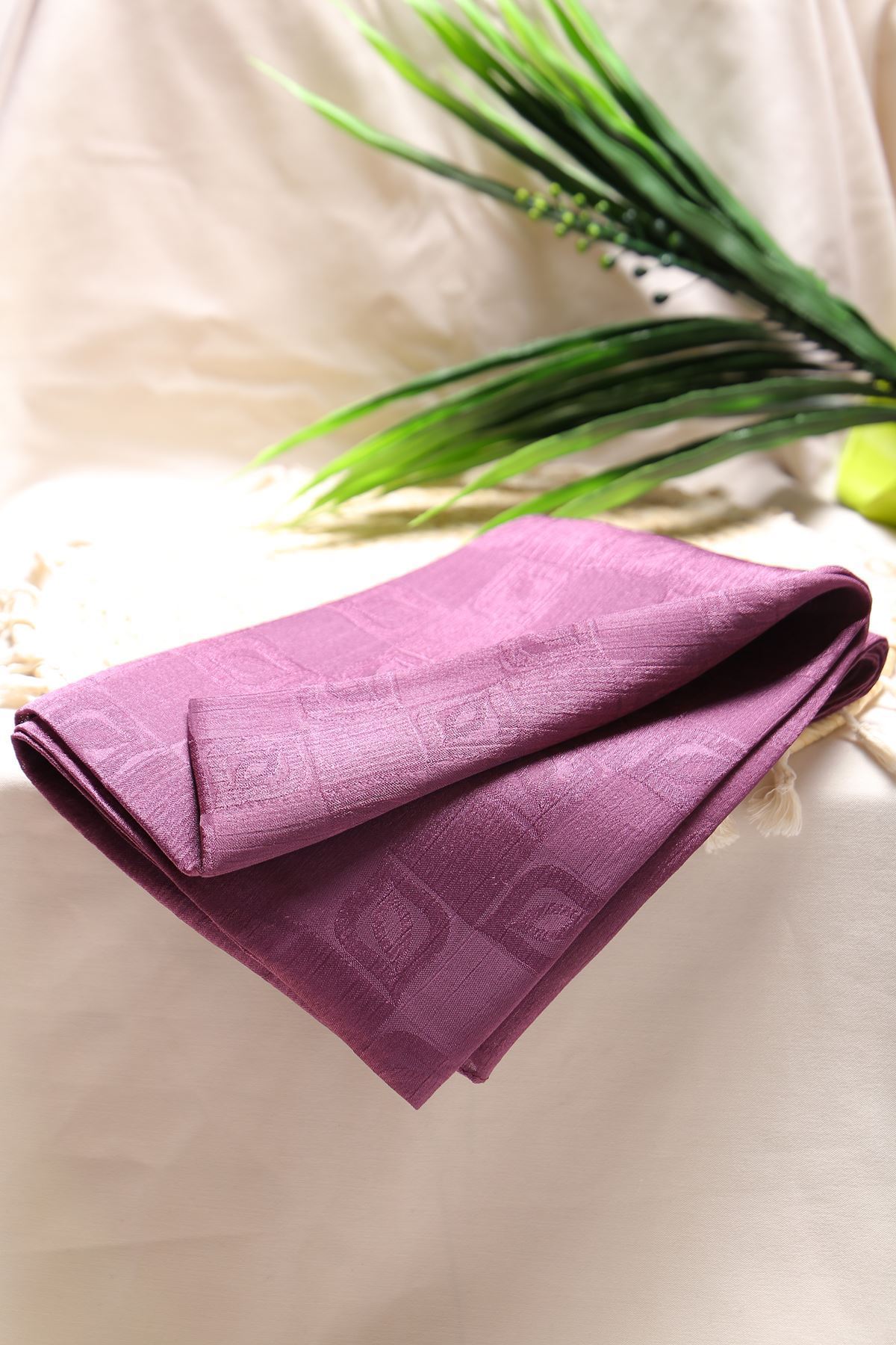 Damla Dama Desen Jakar Şal Mor - 16618.1596.