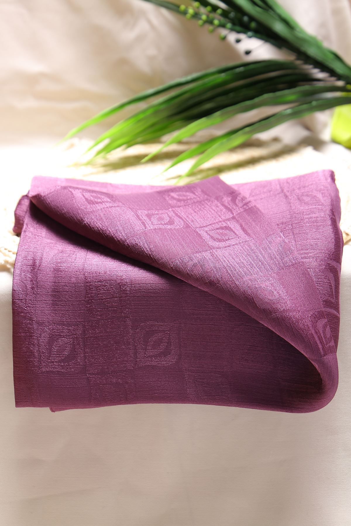 Damla Dama Desen Jakar Şal Mor - 16618.1596.