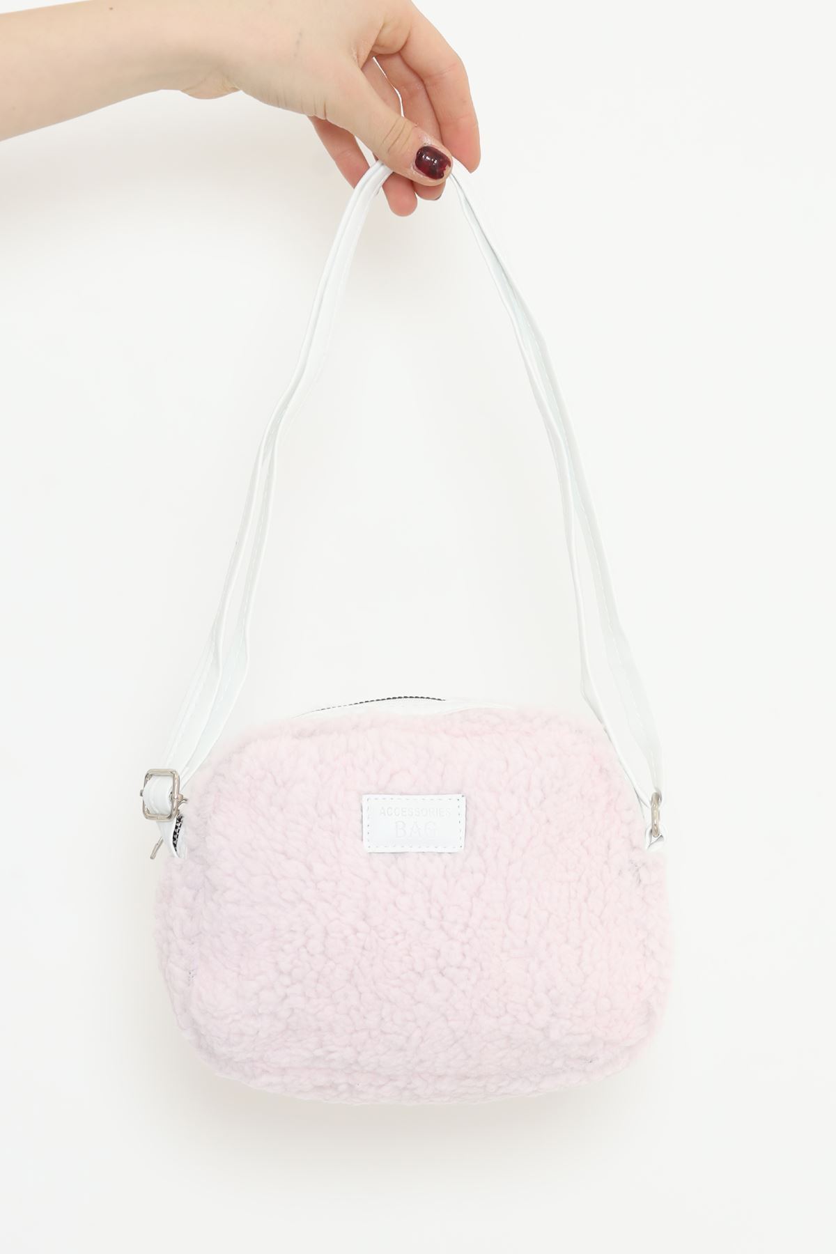 Peluş Çapraz Çanta Pudra - 17340.1624.