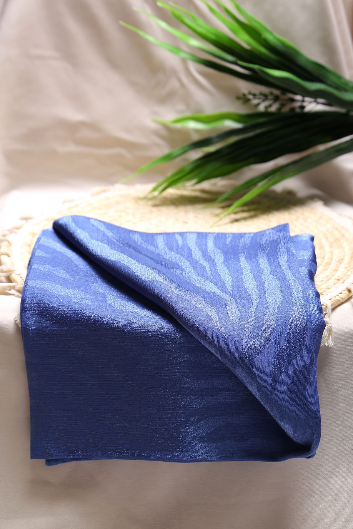 Zebra Desen Jakar Şal İndigo - 16617.1596.